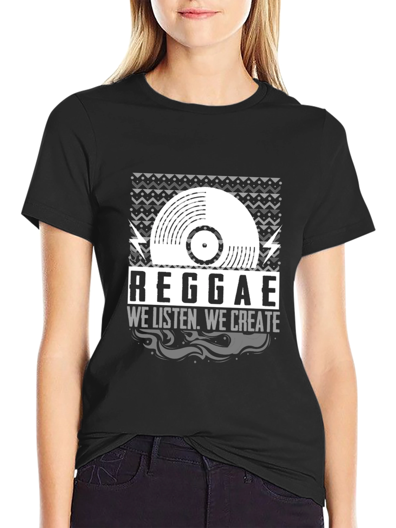 Reggae Music Vinyl Graphic T-Shirt - We Listen We Create