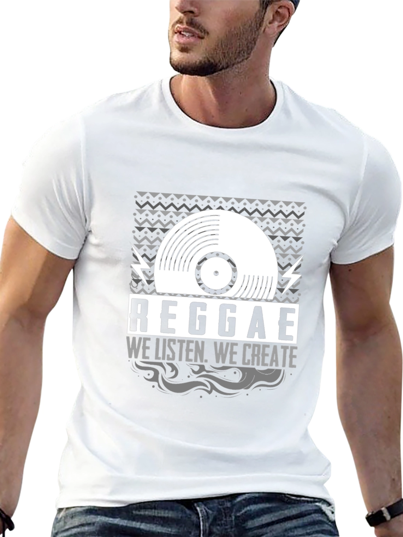 Reggae Music Vinyl Graphic T-Shirt - We Listen We Create