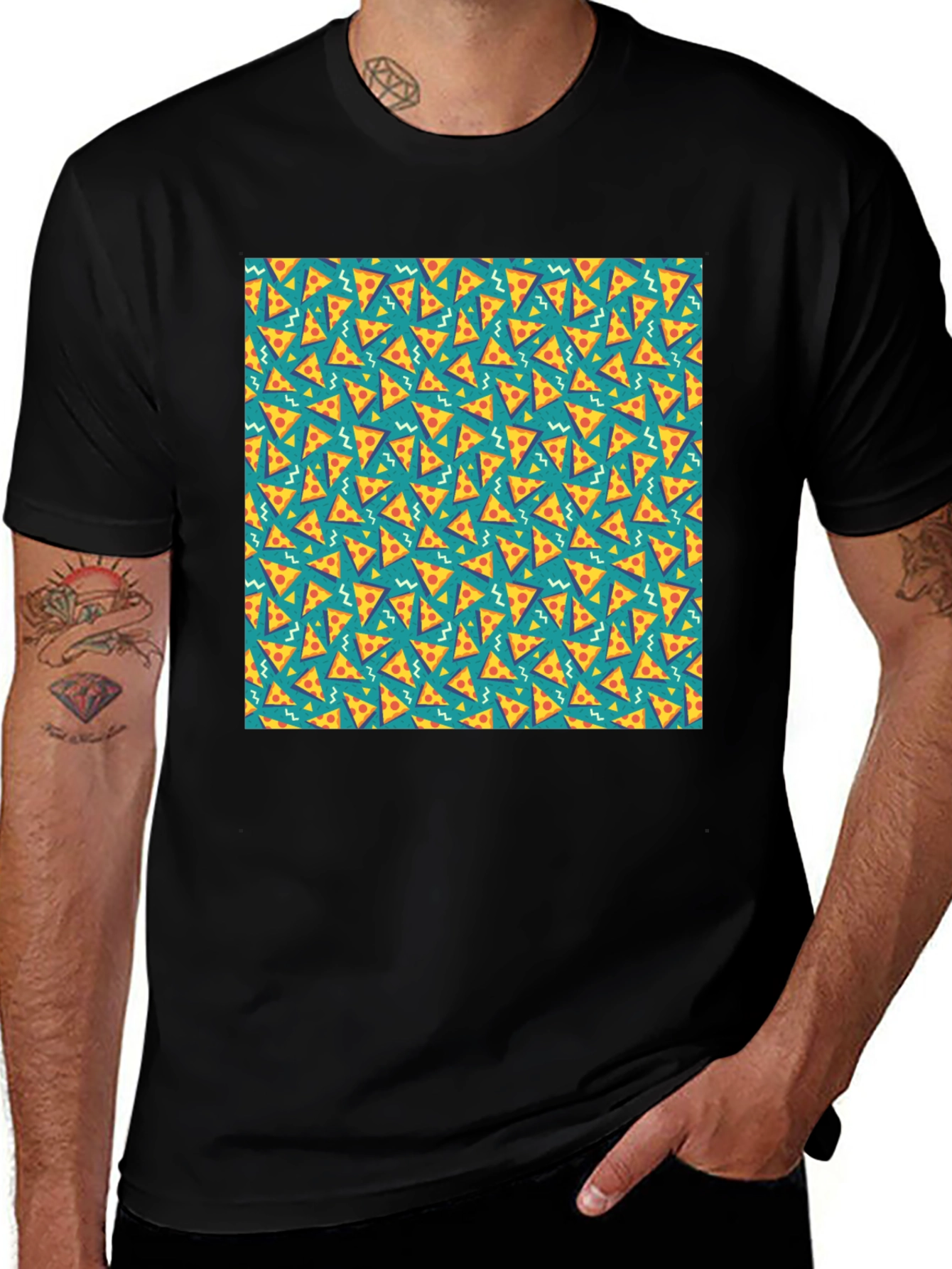 Pizza Pattern Graphic Tee
