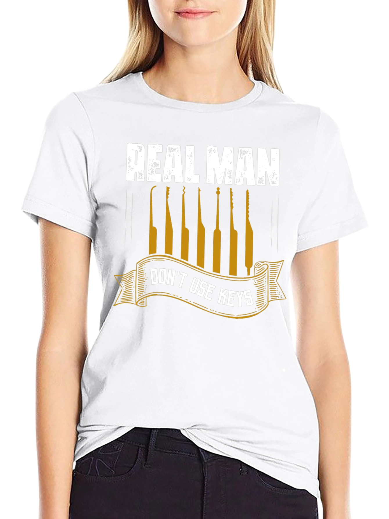 Real Man Dont Use Keys T-Shirt - Lock Pick Tee