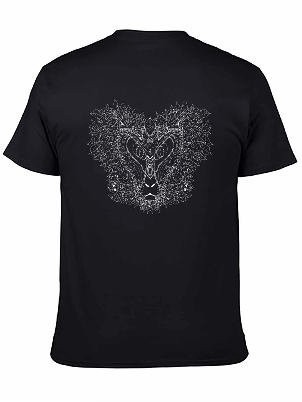 Abstract Animal Graphic Tee - Black Cotton T-Shirt