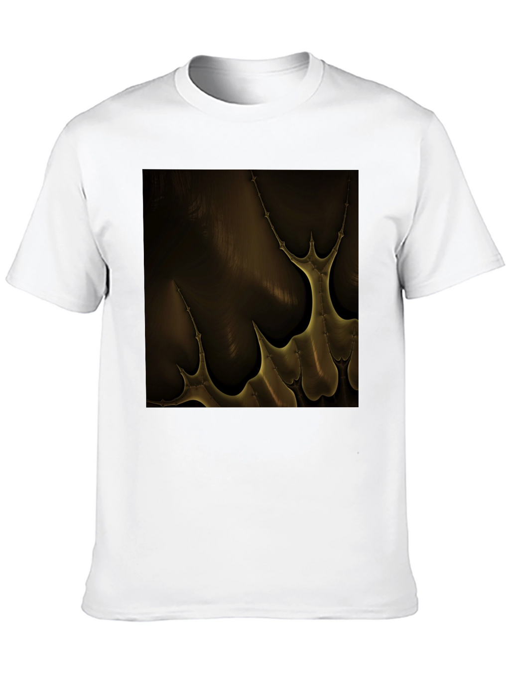 Abstract Gold Pattern Black T-Shirt