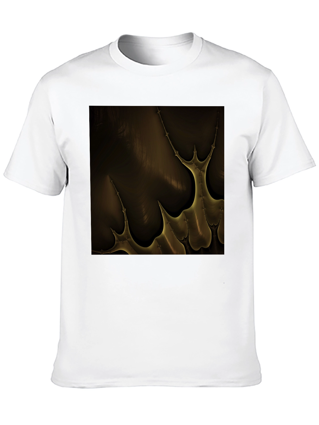 Abstract Gold Pattern Black T-Shirt
