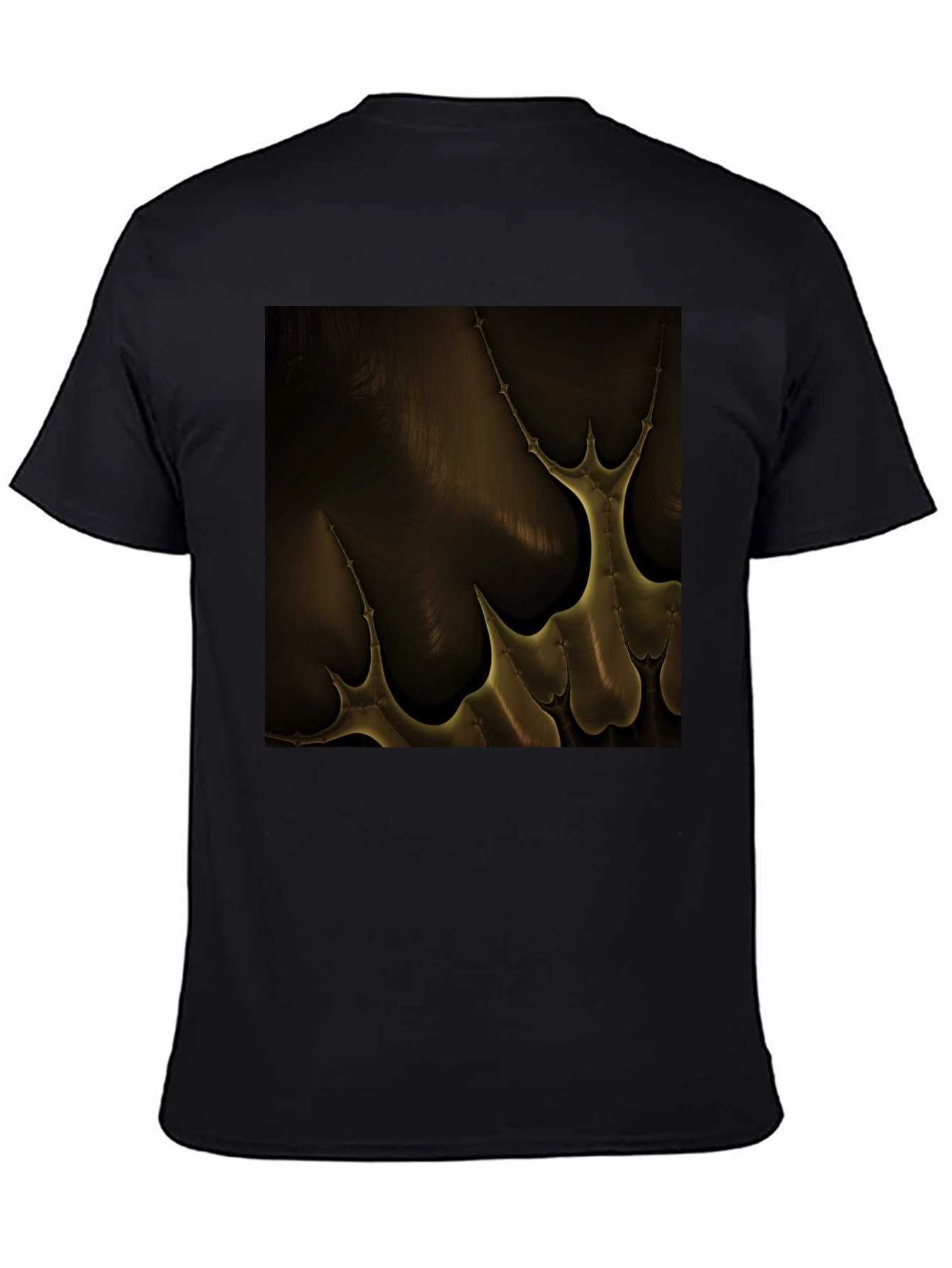 Abstract Gold Pattern Black T-Shirt