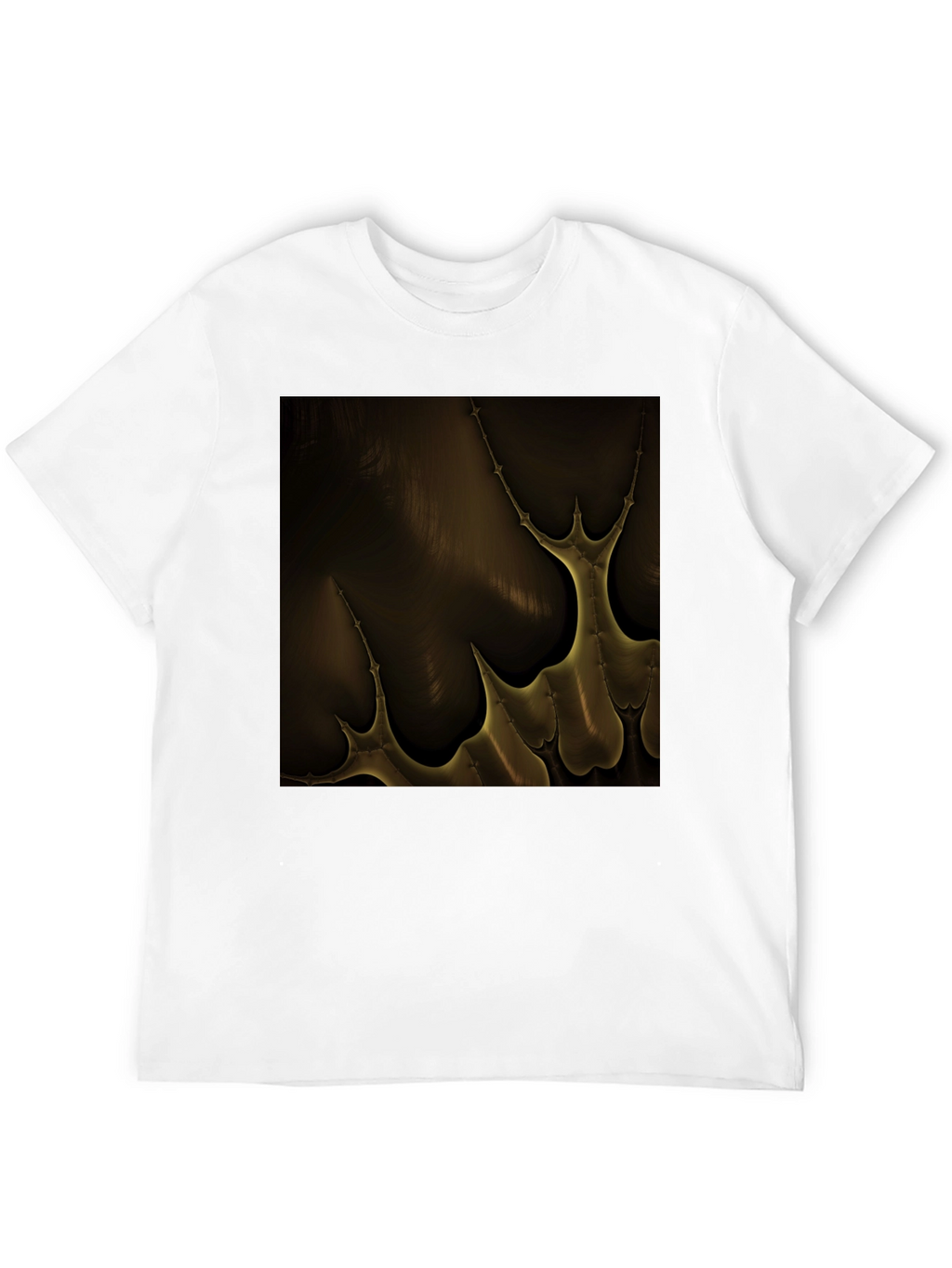 Abstract Gold Pattern Black T-Shirt