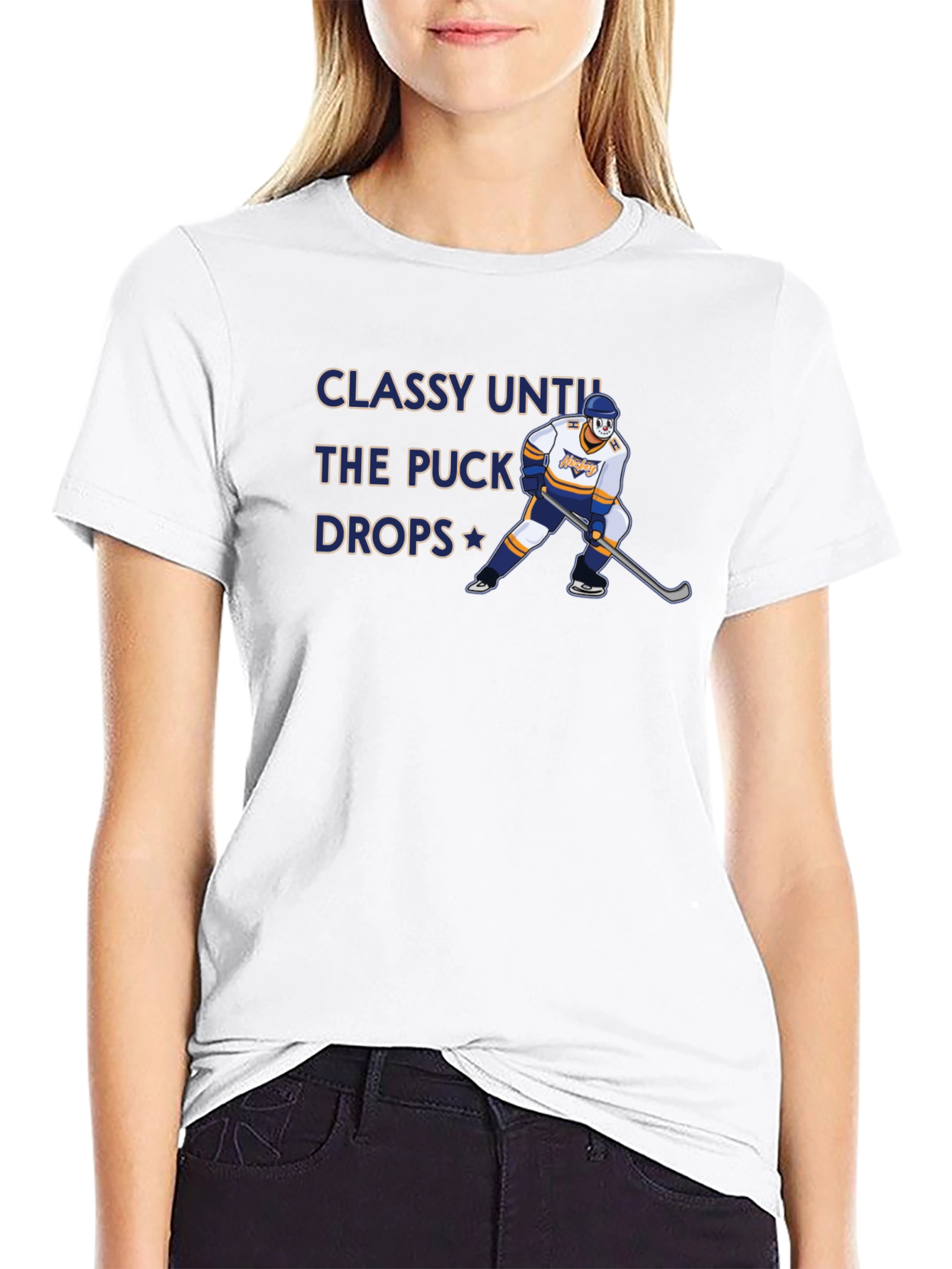 Classy Until the Puck Drops Hockey Graphic T-Shirt