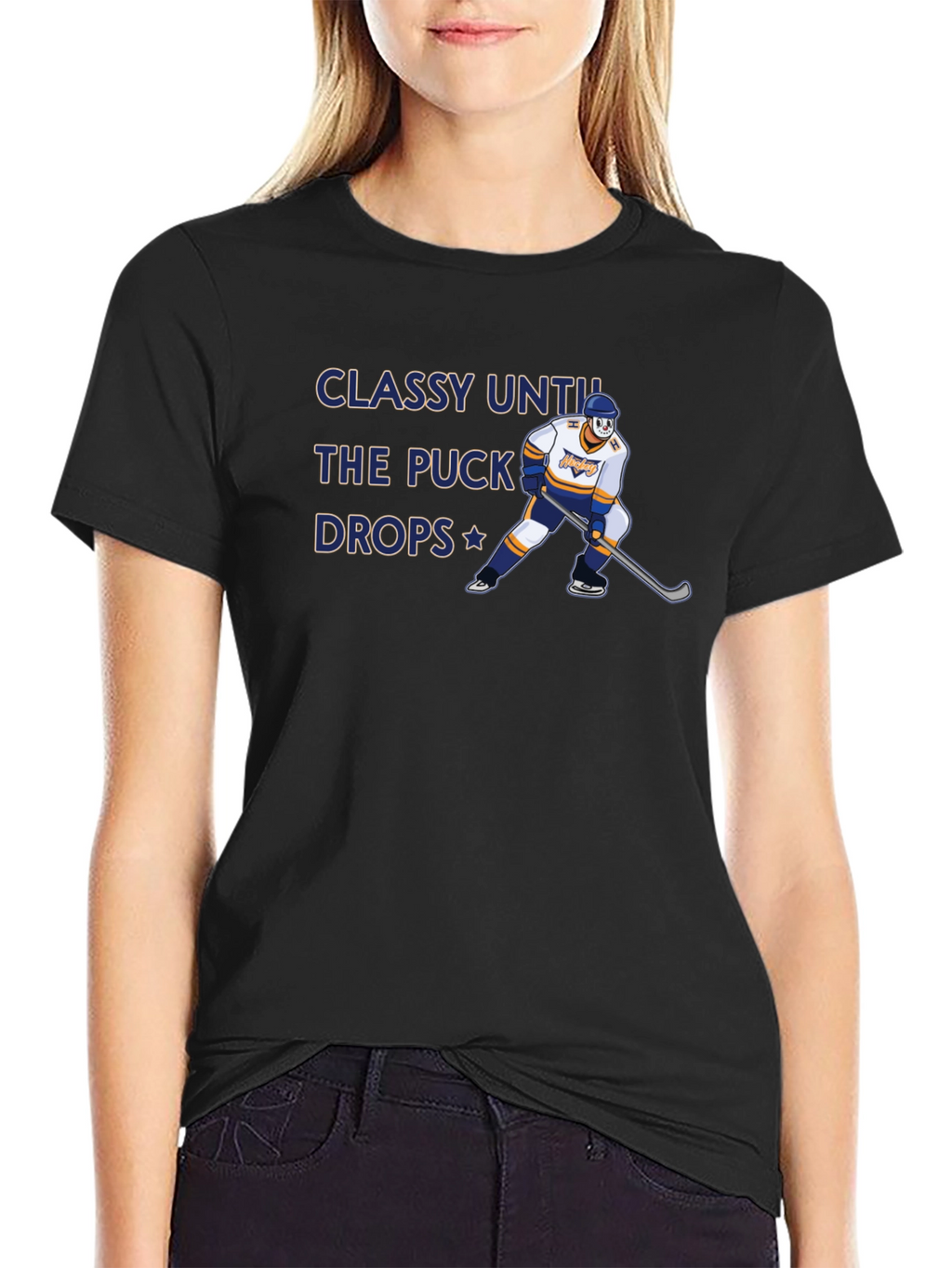 Classy Until the Puck Drops Hockey Graphic T-Shirt