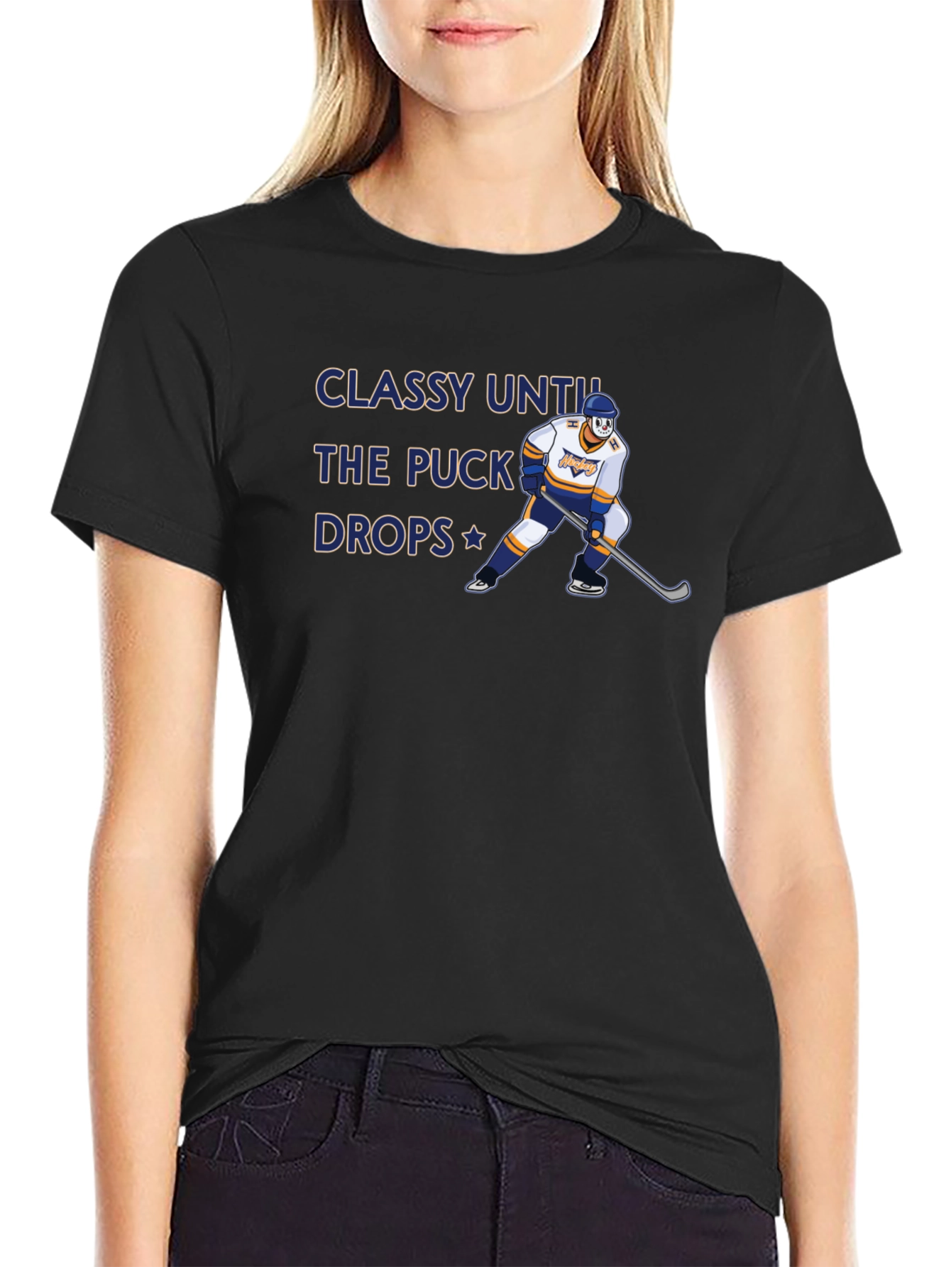 Classy Until the Puck Drops Hockey Graphic T-Shirt