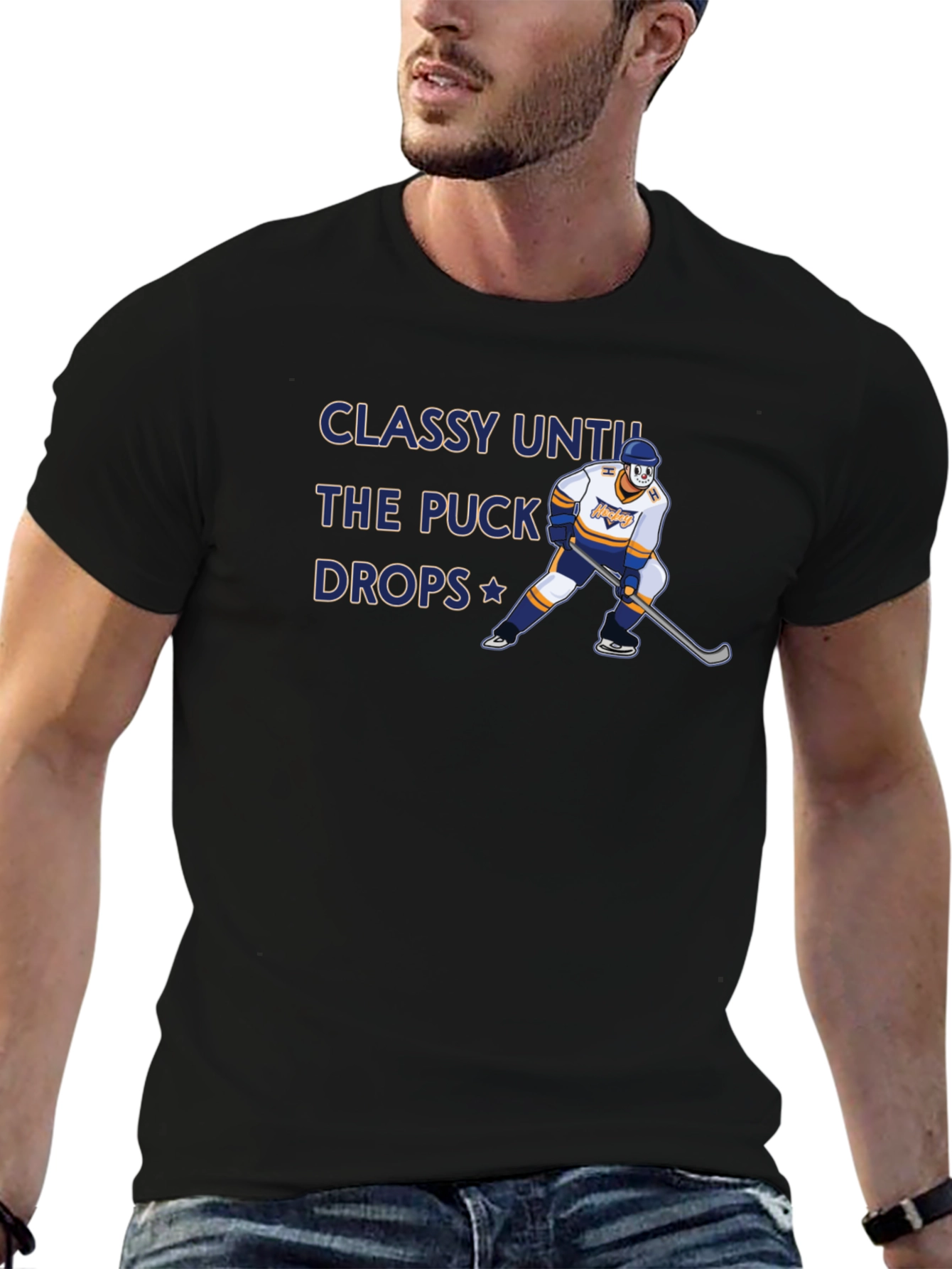 Classy Until the Puck Drops Hockey Graphic T-Shirt
