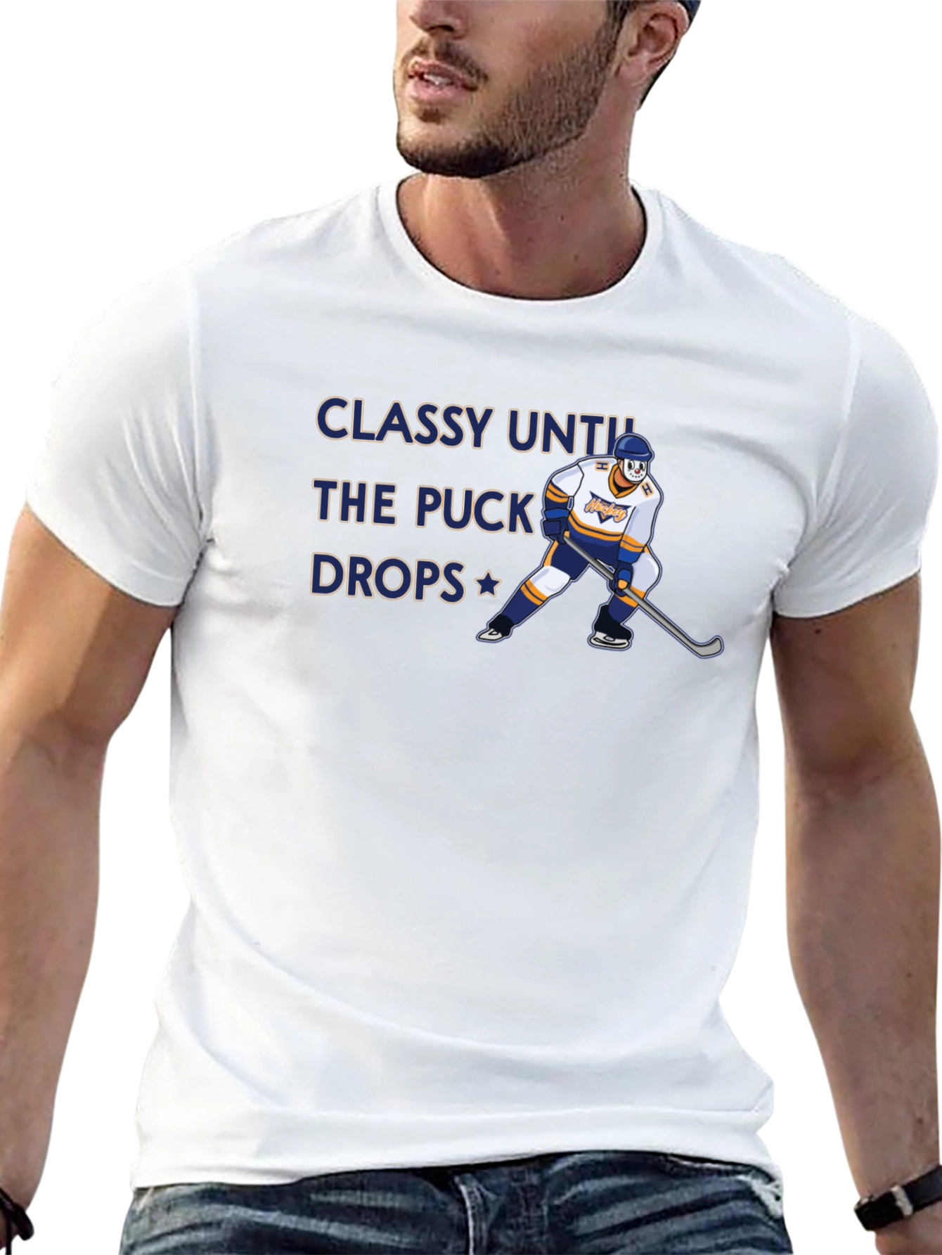 Classy Until the Puck Drops Hockey Graphic T-Shirt