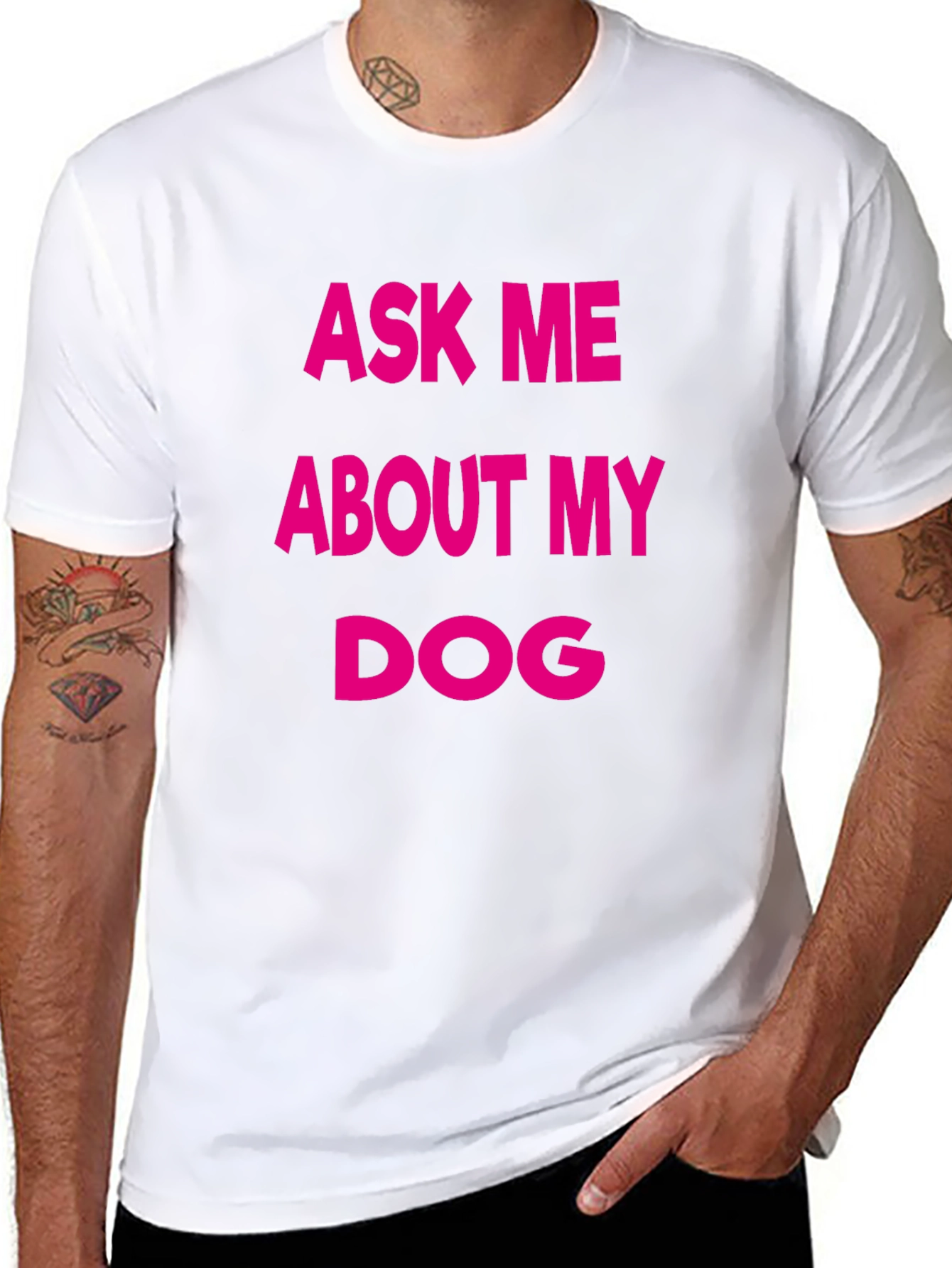 Ask Me About My Dog T-Shirt - Black Casual Tee