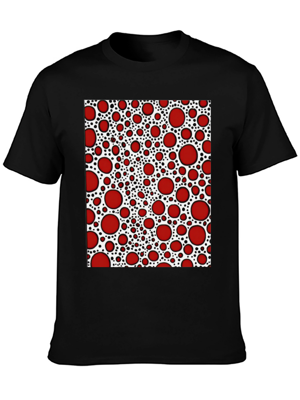 Red Dot Patterned T-Shirt - Unique Abstract Design