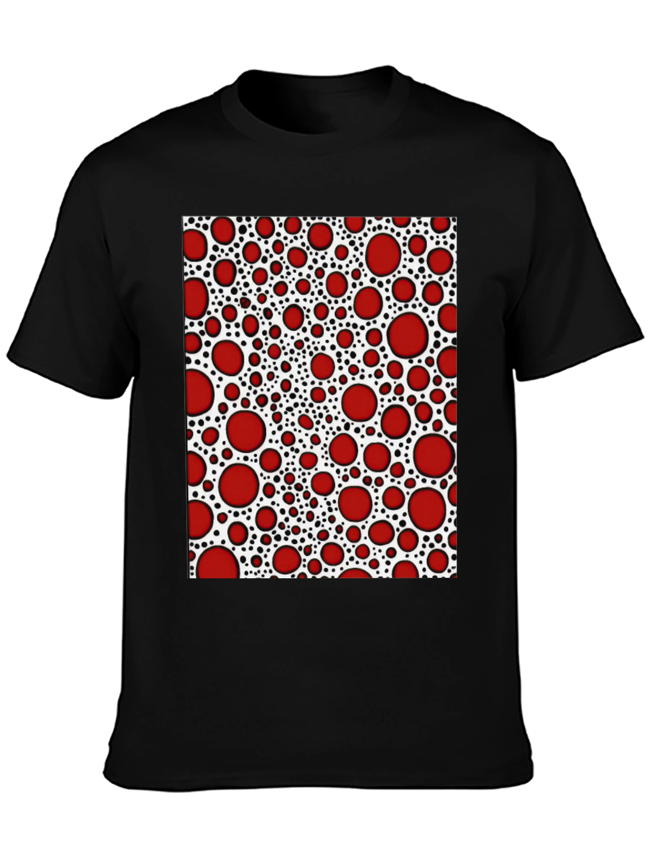 Red Dot Patterned T-Shirt - Unique Abstract Design