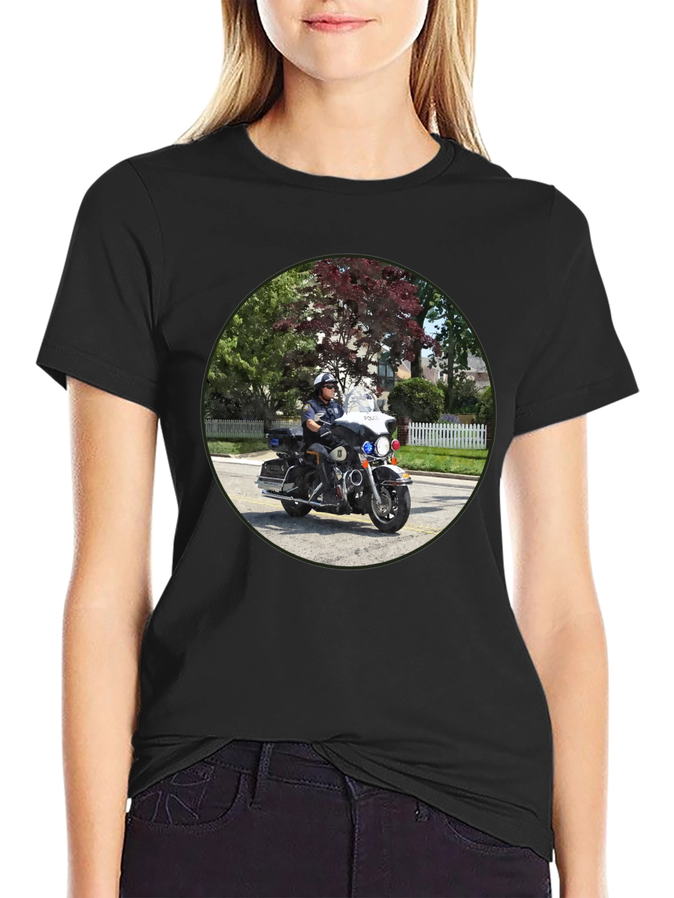 Police Officer On Motorcycle T-Shirt