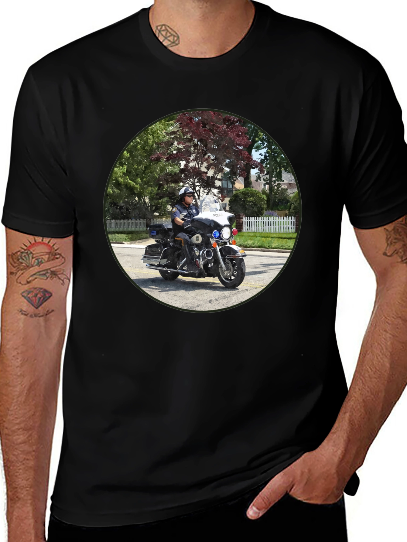 Police Officer On Motorcycle T-Shirt