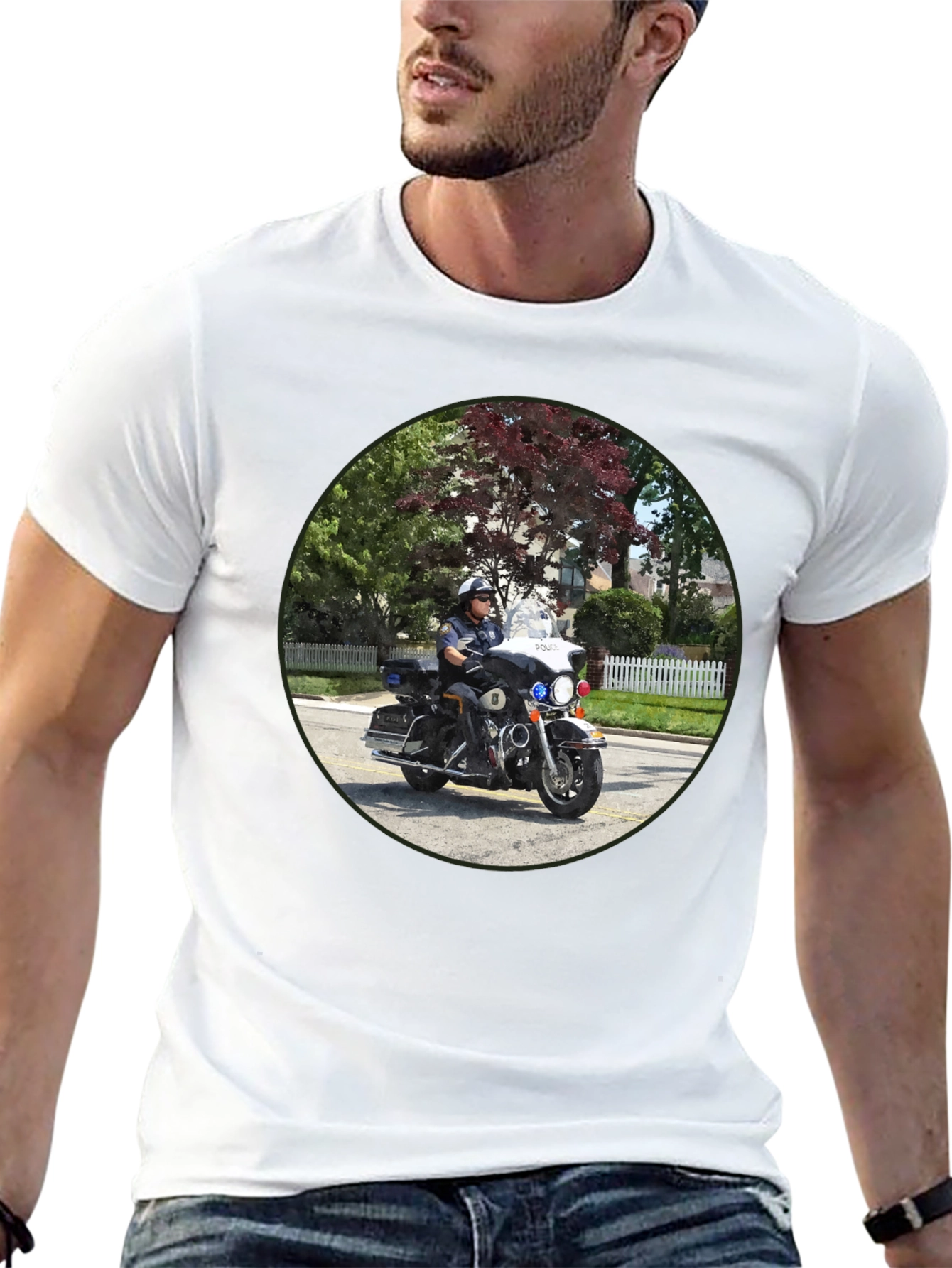 Police Officer On Motorcycle T-Shirt