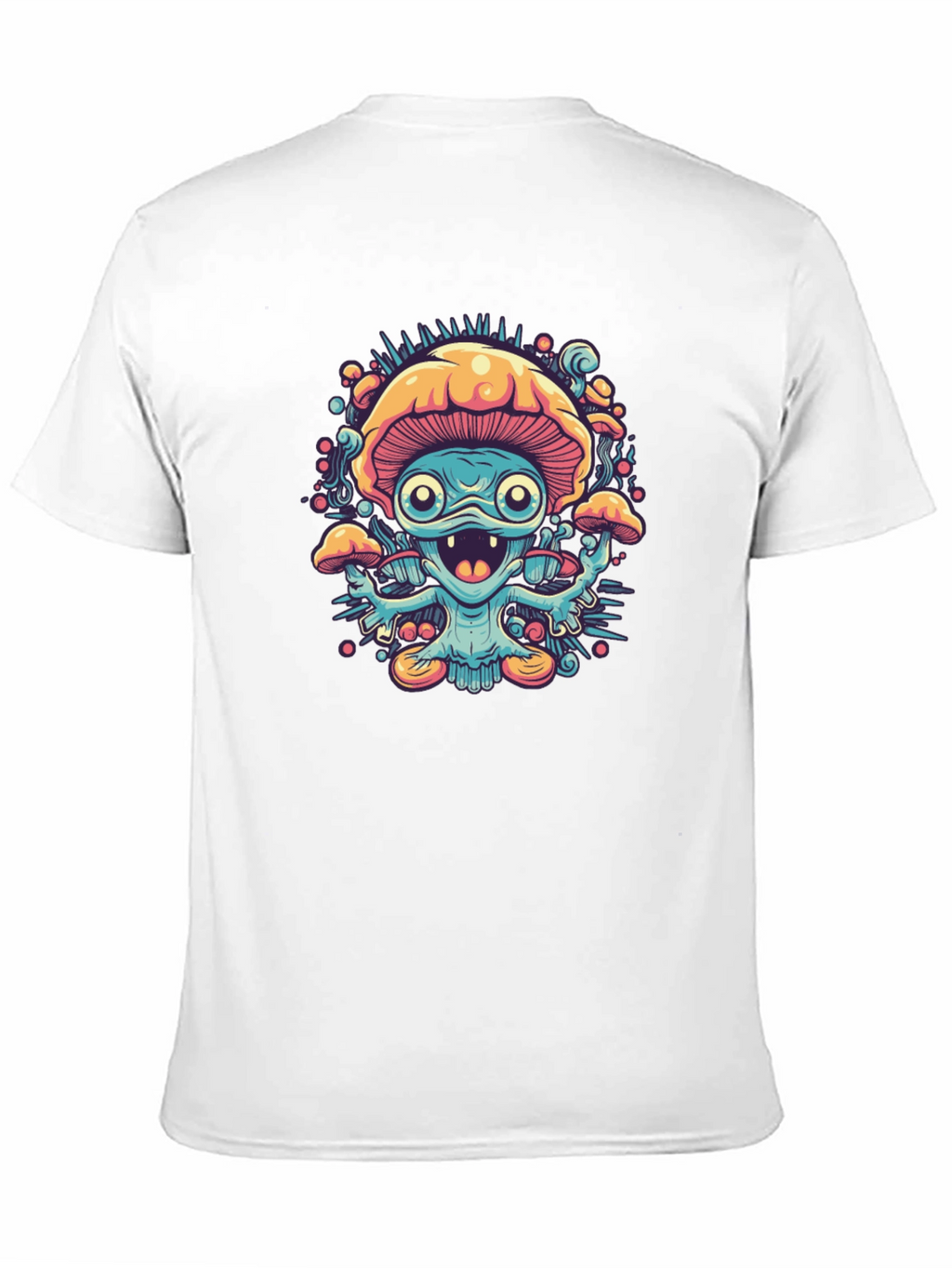 Psychedelic Mushroom Graphic Tee - Black