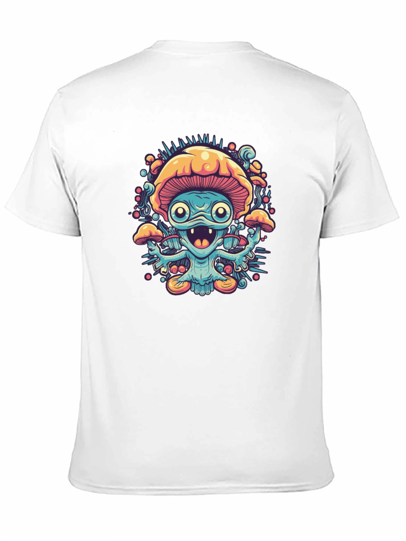 Psychedelic Mushroom Graphic Tee - Black