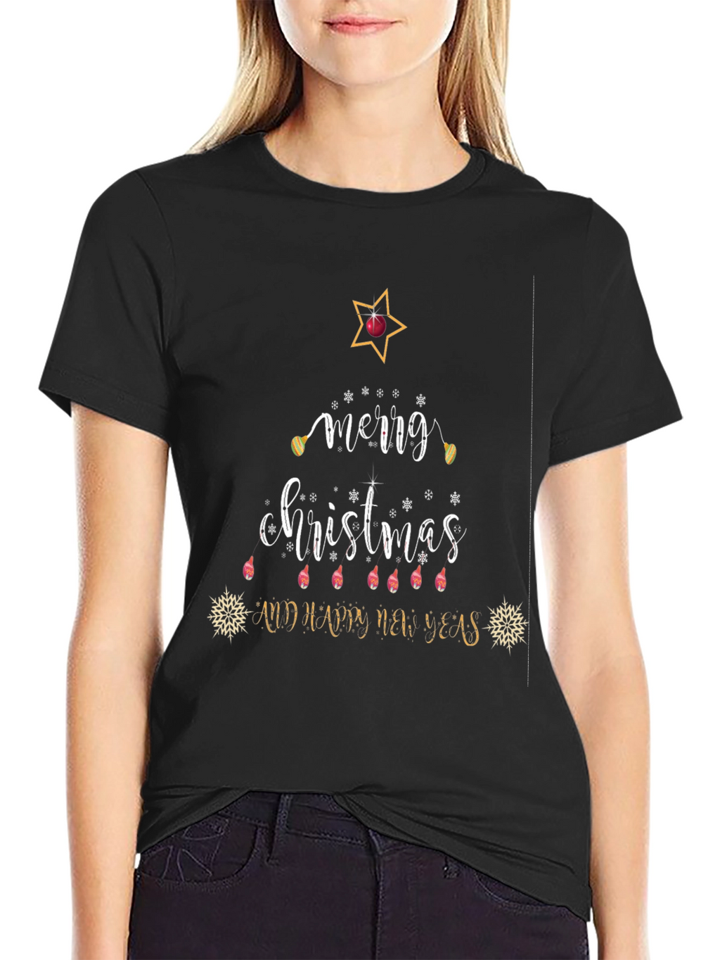 Festive Merry Christmas Graphic T-Shirt