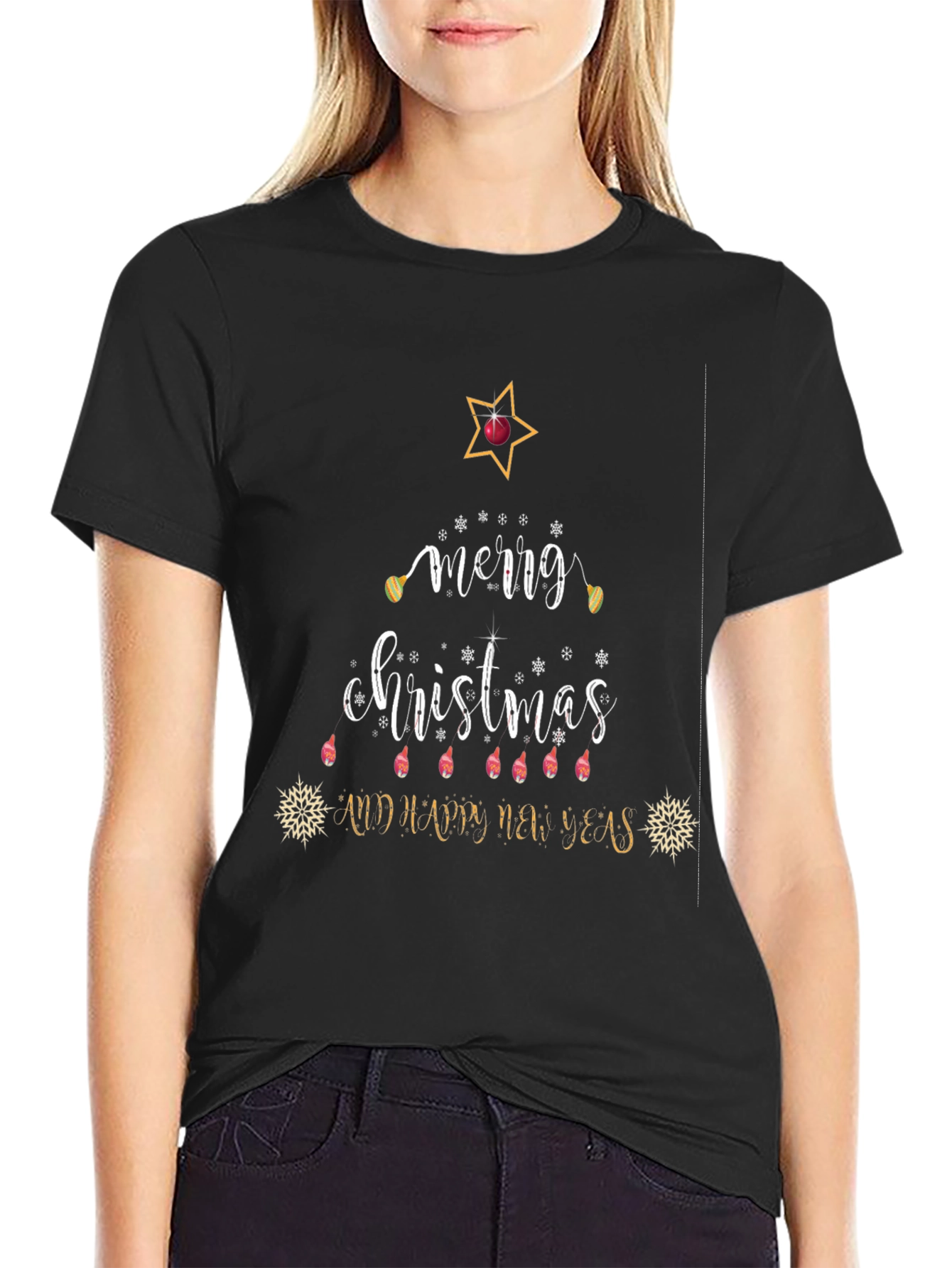 Festive Merry Christmas Graphic T-Shirt