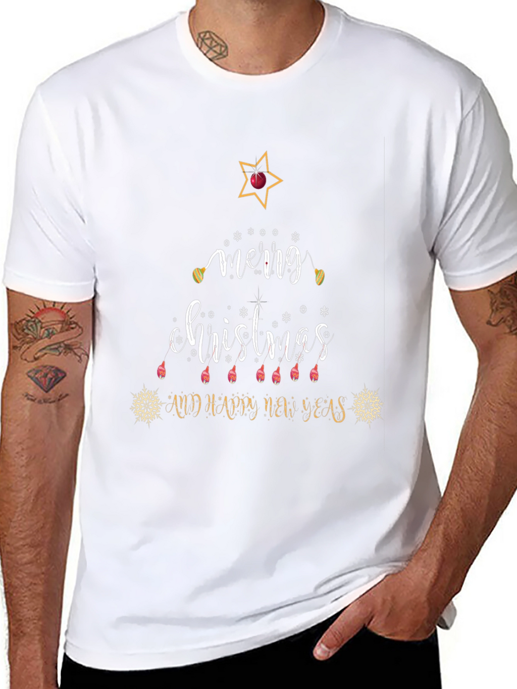 Festive Merry Christmas Graphic T-Shirt