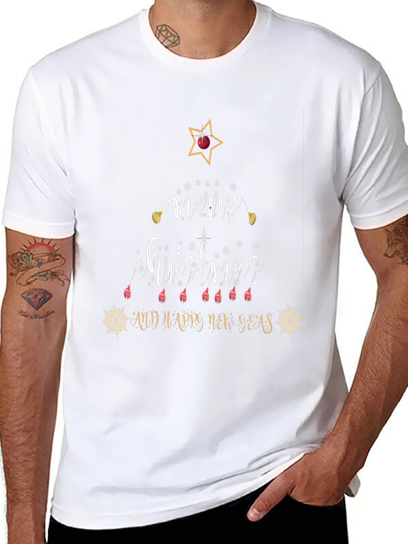Festive Merry Christmas Graphic T-Shirt