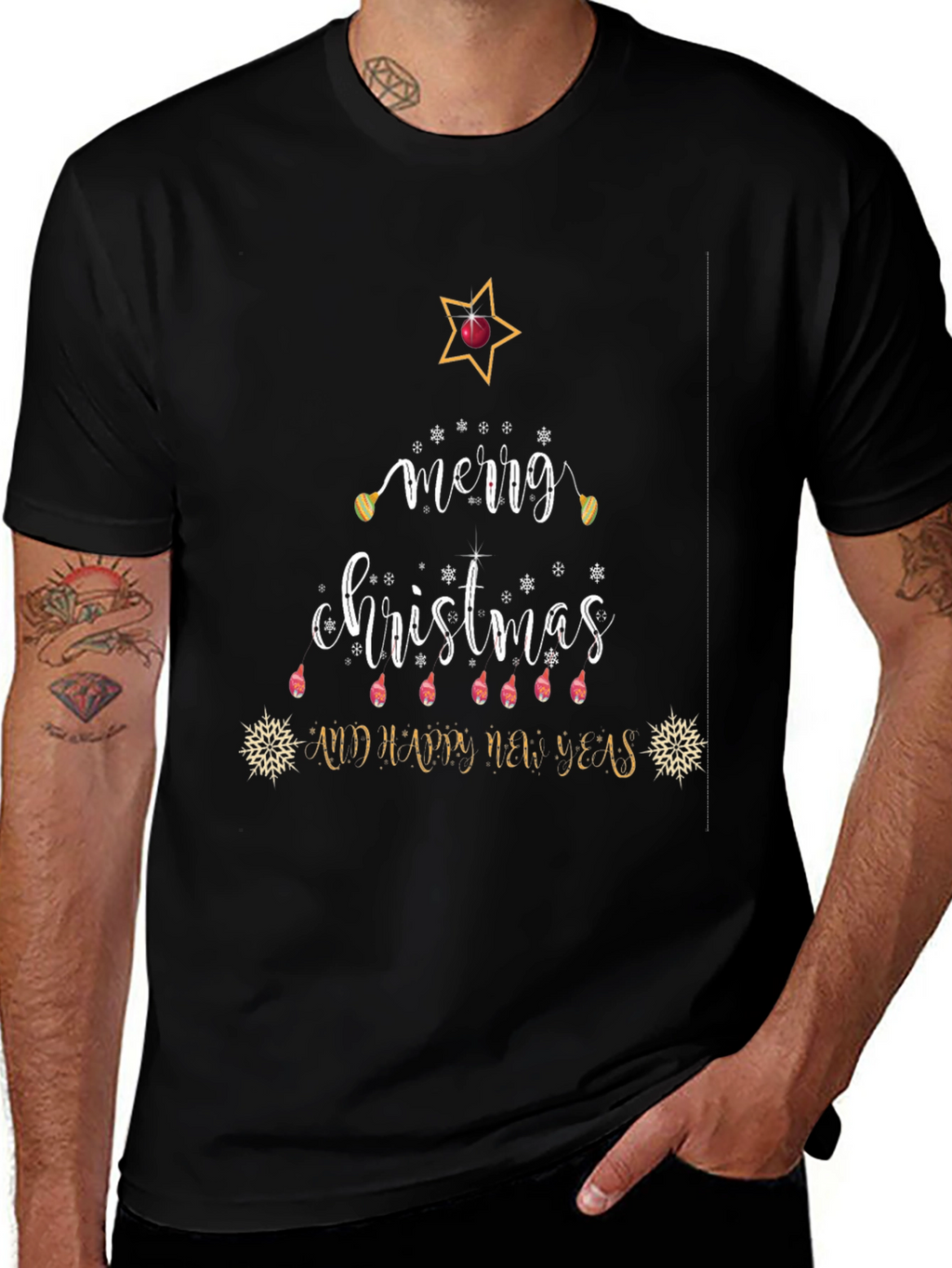 Festive Merry Christmas Graphic T-Shirt