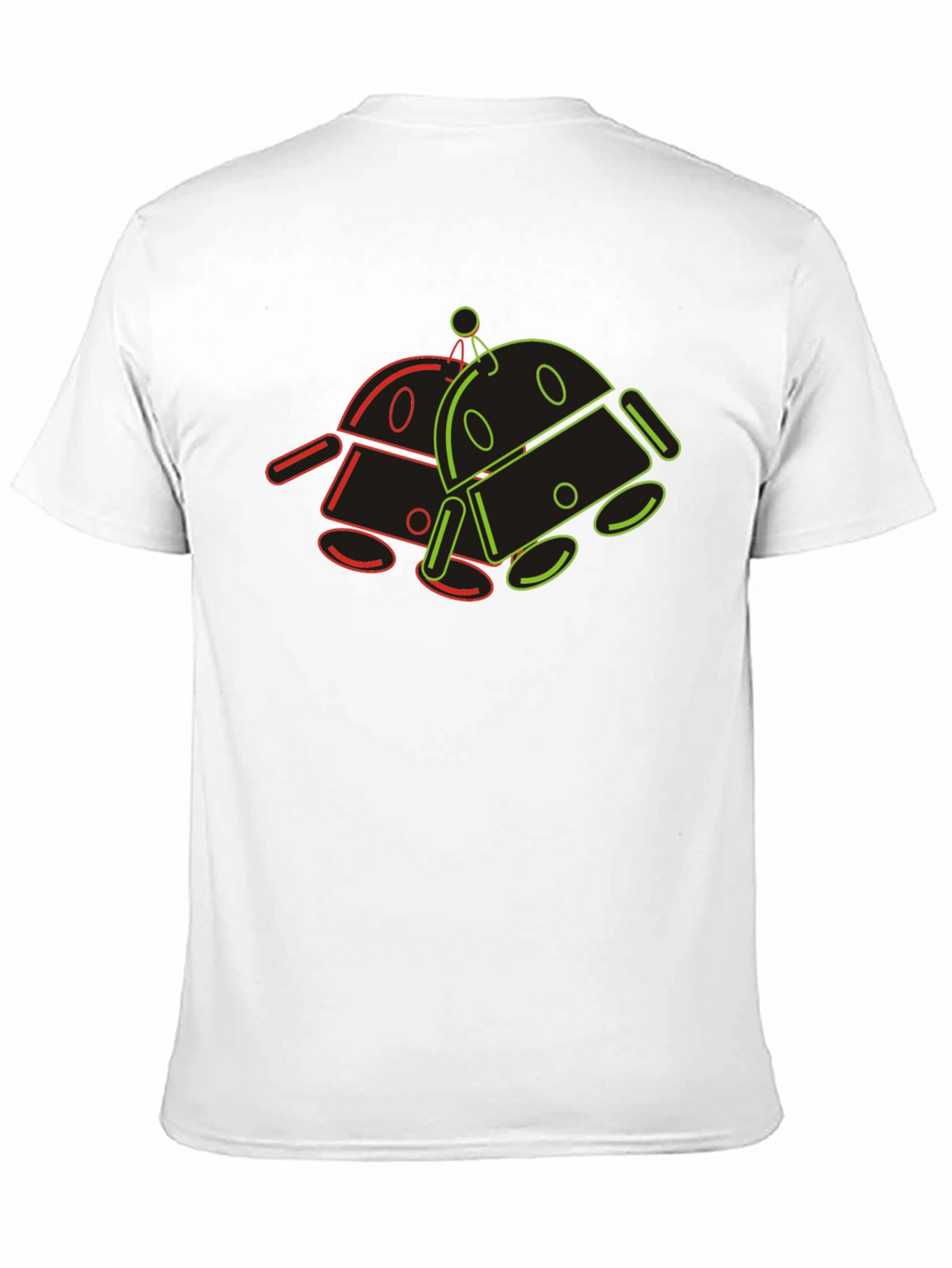 Retro Robot Outline Graphic T-Shirt - Black