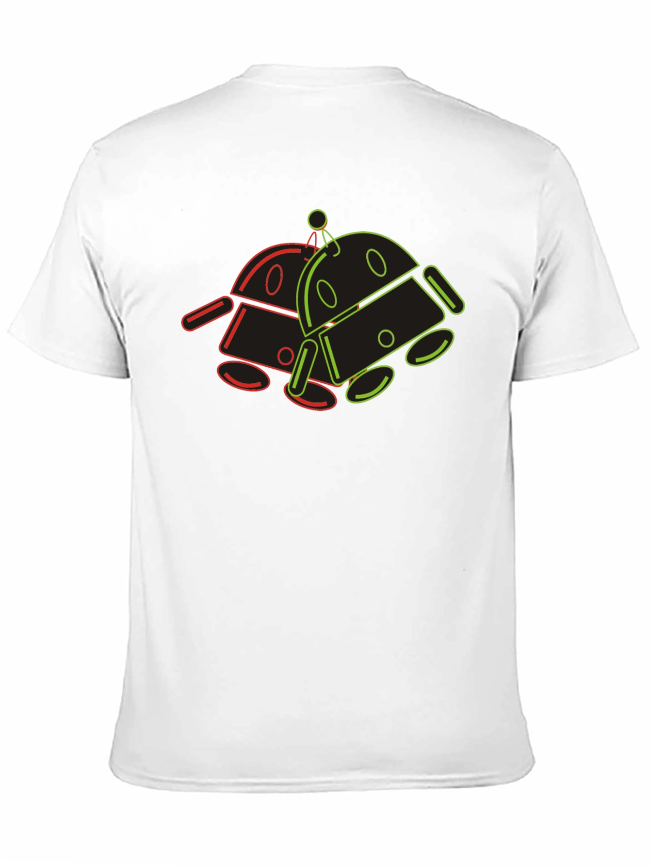 Retro Robot Outline Graphic T-Shirt - Black