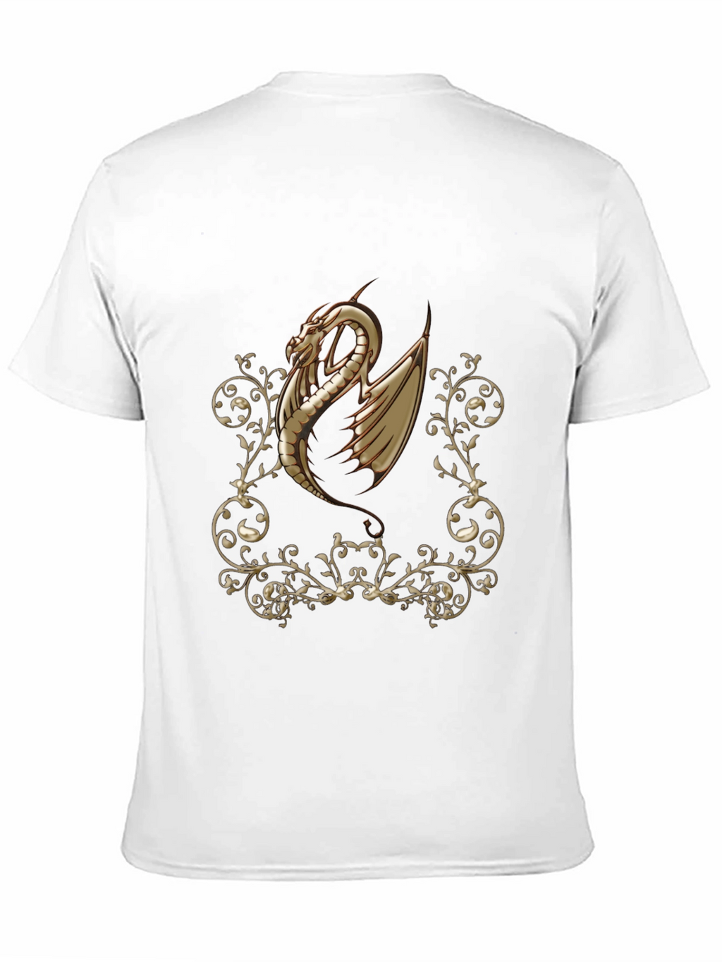 Dragon Scrollwork Graphic Black T-Shirt