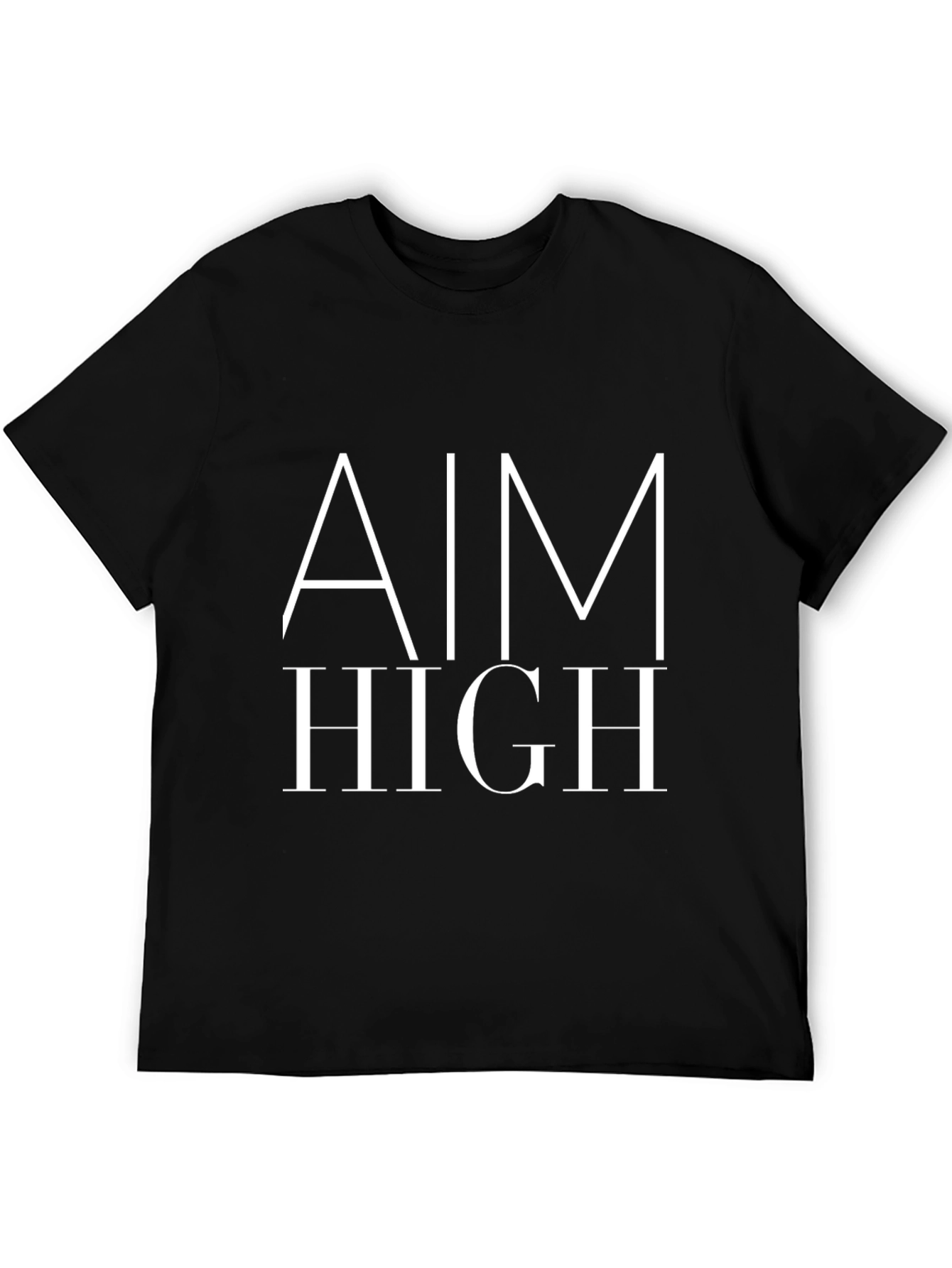 Aim High Graphic Tee - Motivational Black T-Shirt