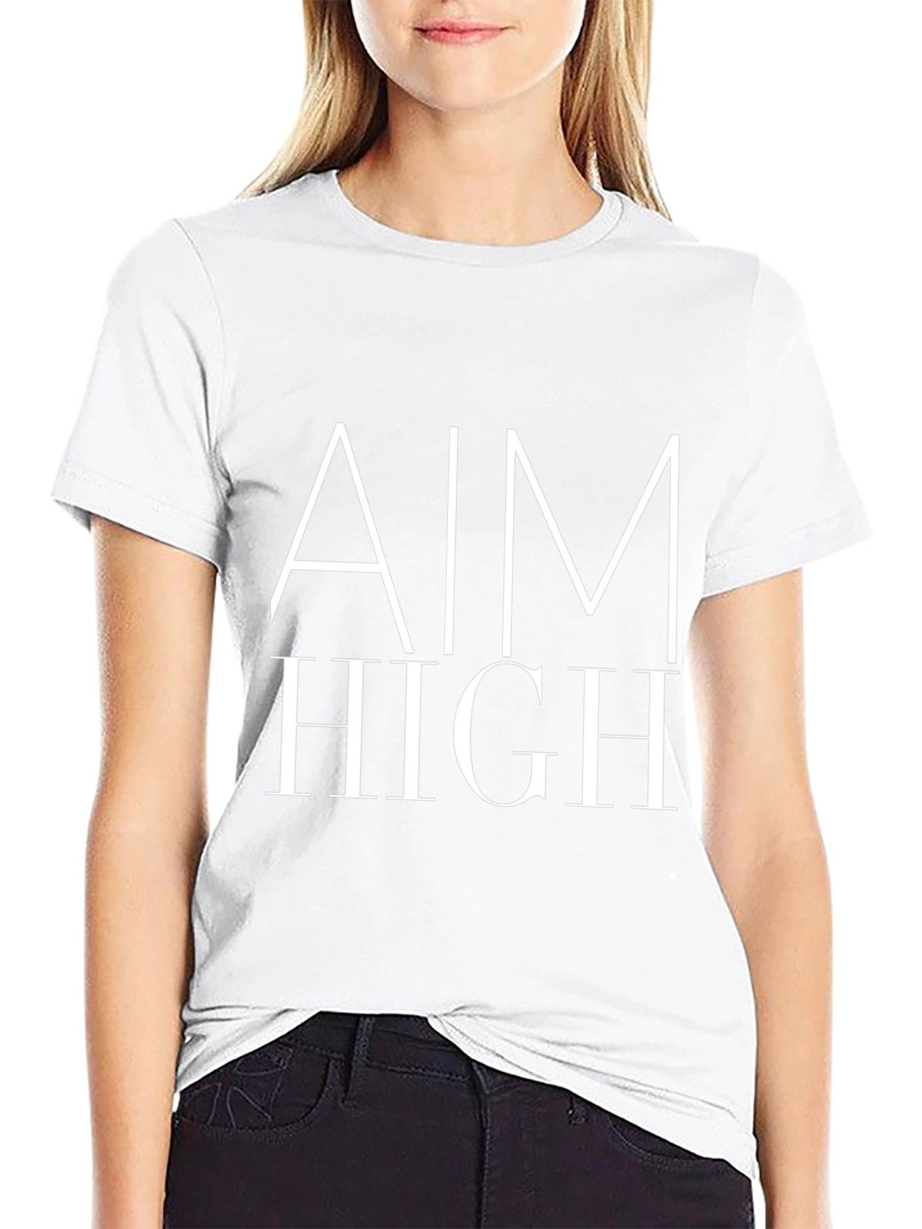 Aim High Graphic Tee - Motivational Black T-Shirt
