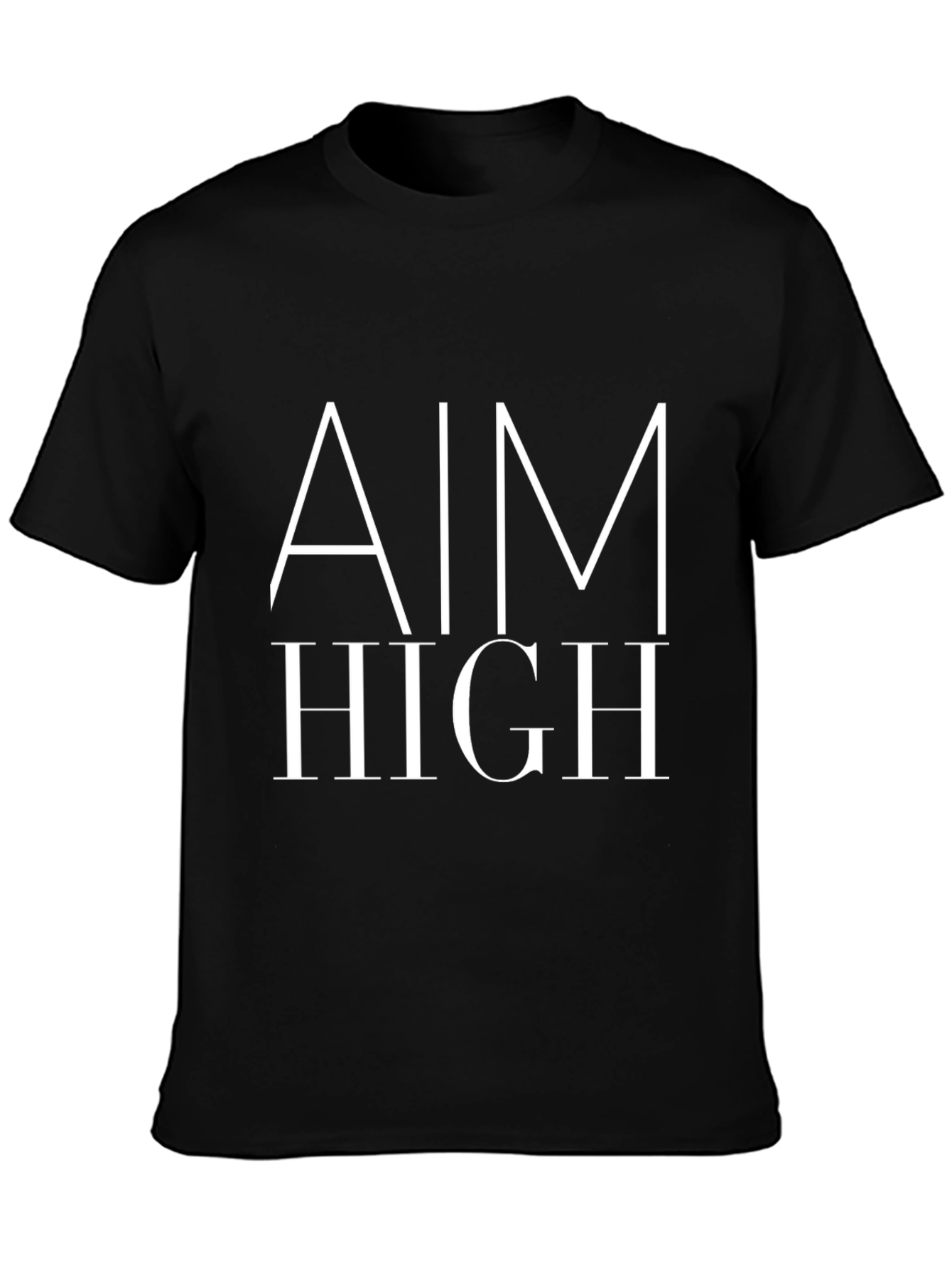 Aim High Graphic Tee - Motivational Black T-Shirt