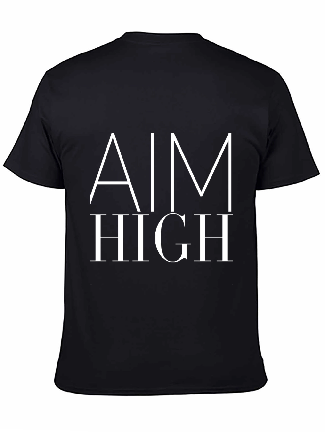 Aim High Graphic Tee - Motivational Black T-Shirt