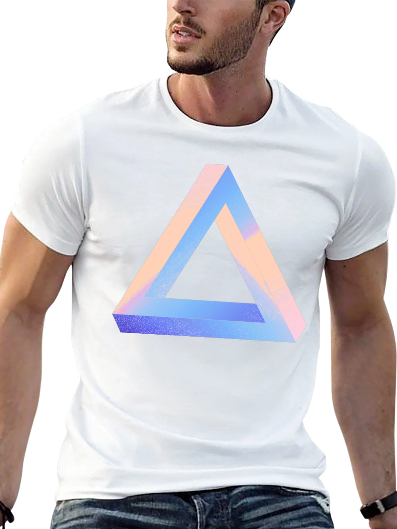 Impossible Triangle Graphic Tee - Modern Optical Illusion Shirt