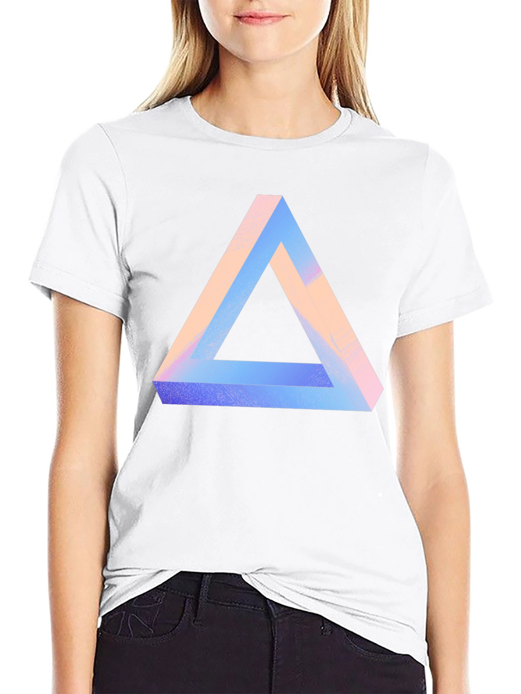 Impossible Triangle Graphic Tee - Modern Optical Illusion Shirt