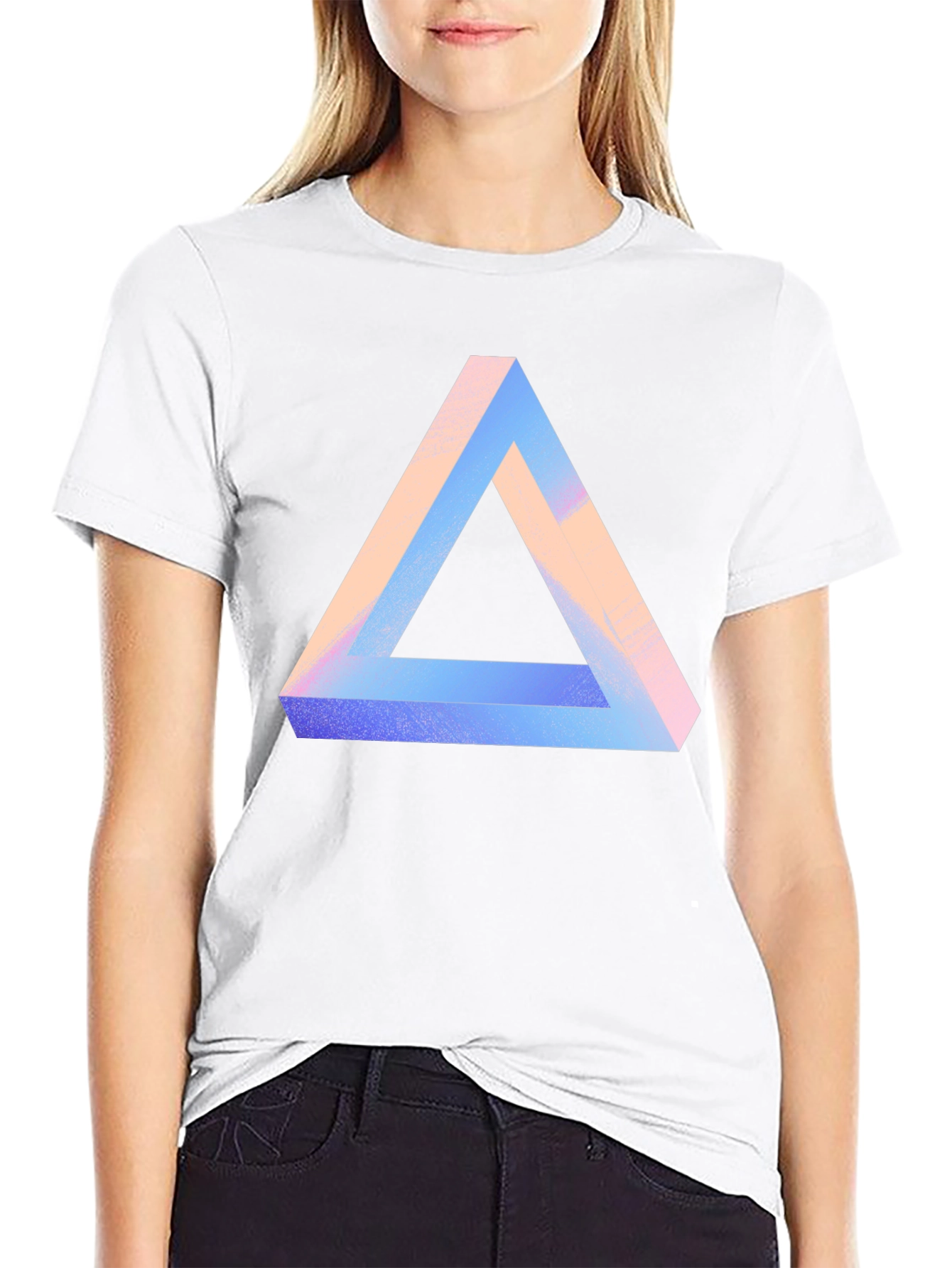 Impossible Triangle Graphic Tee - Modern Optical Illusion Shirt