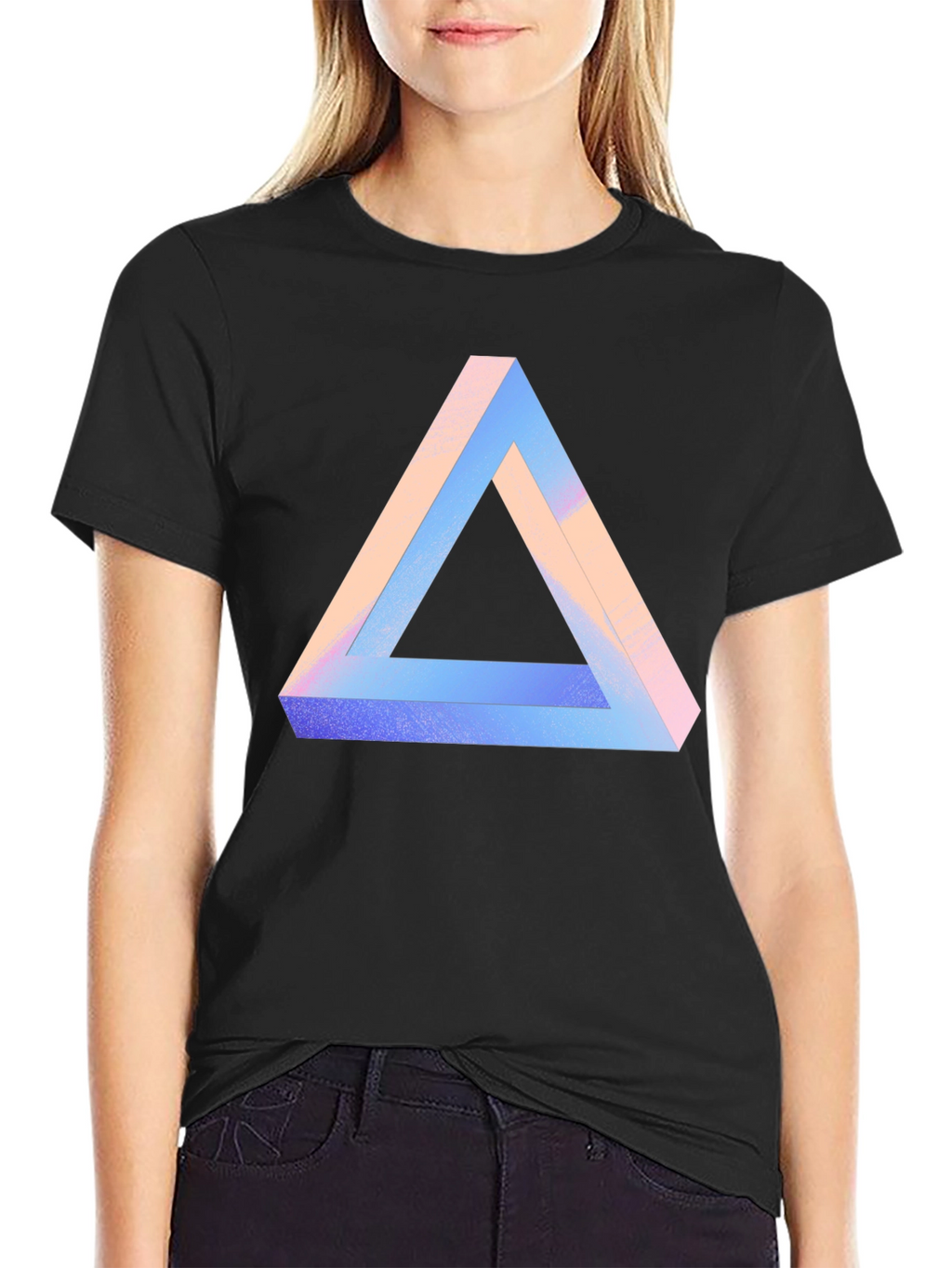 Impossible Triangle Graphic Tee - Modern Optical Illusion Shirt