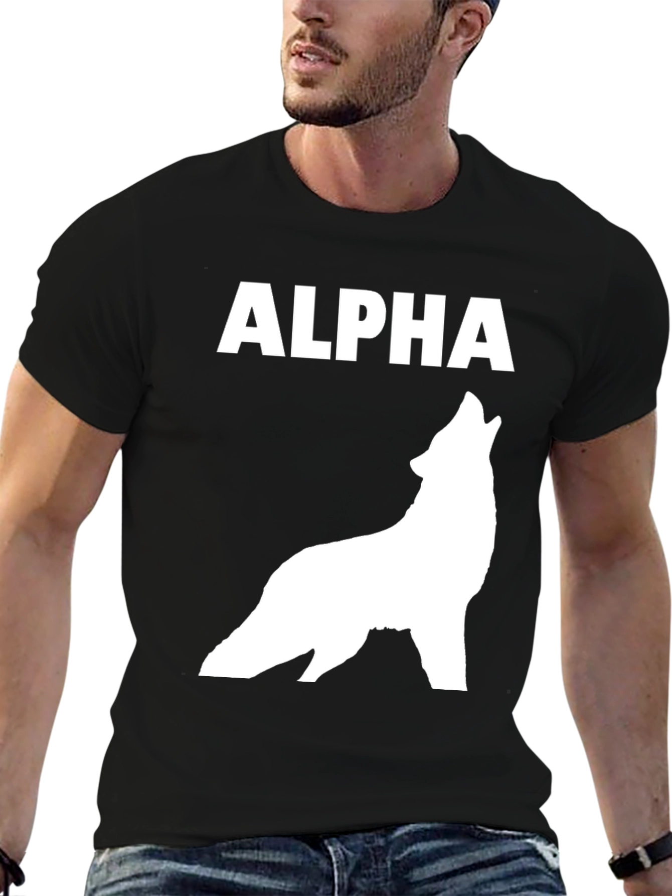 Alpha Wolf Graphic Tee - Black T-Shirt