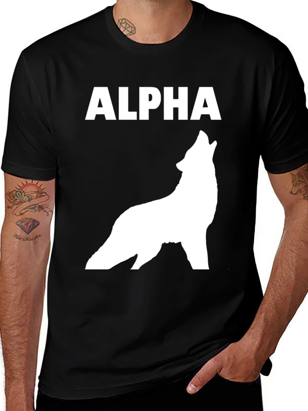 Alpha Wolf Graphic Tee - Black T-Shirt