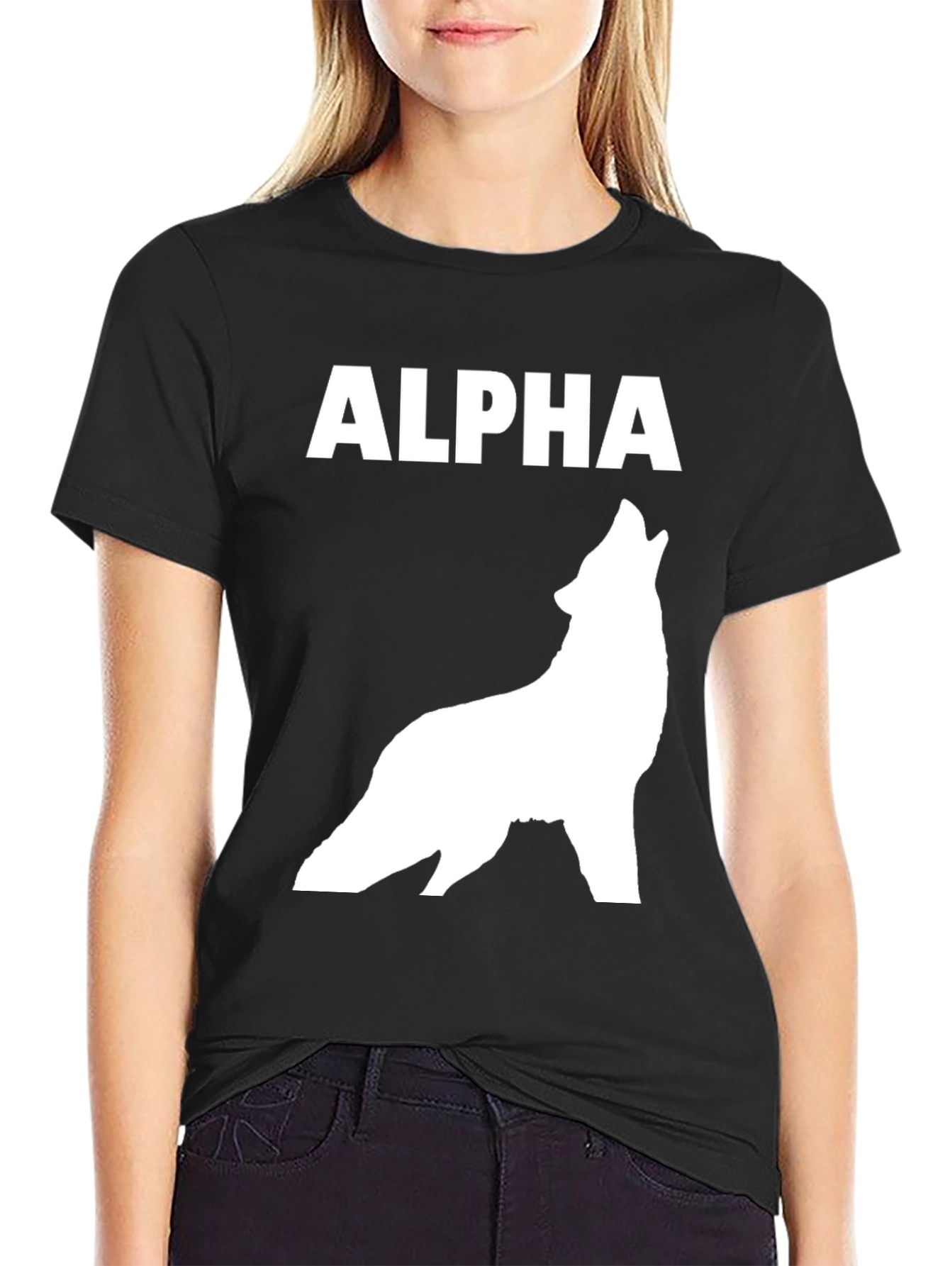 Alpha Wolf Graphic Tee - Black T-Shirt