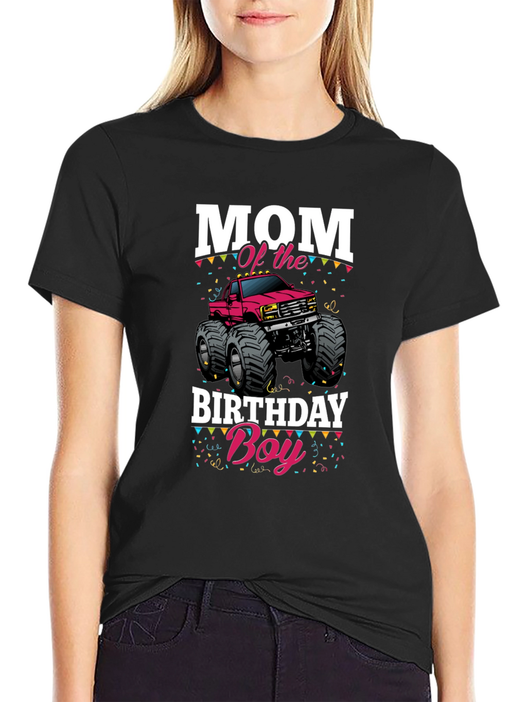 Mom of the Birthday Boy Monster Truck T-Shirt