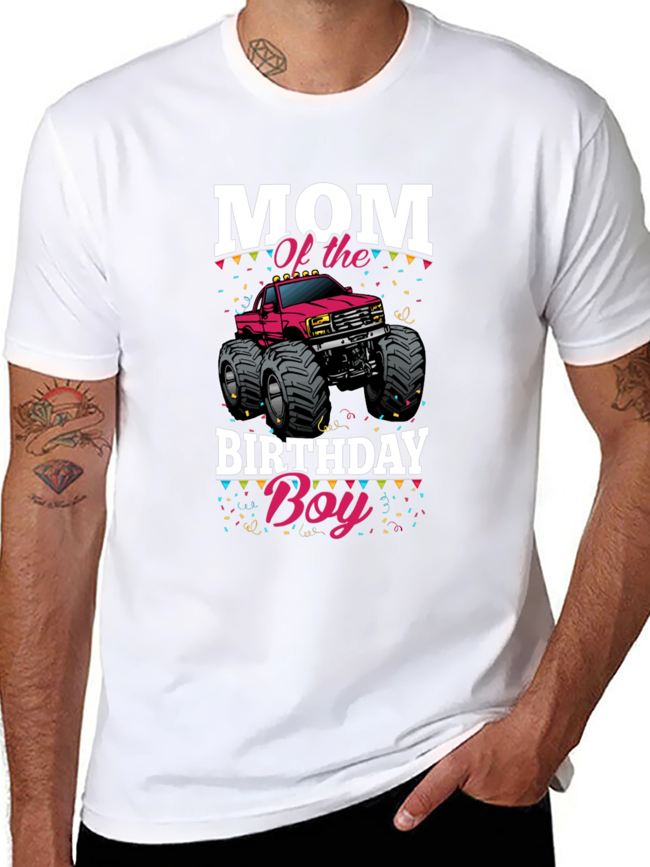 Mom of the Birthday Boy Monster Truck T-Shirt