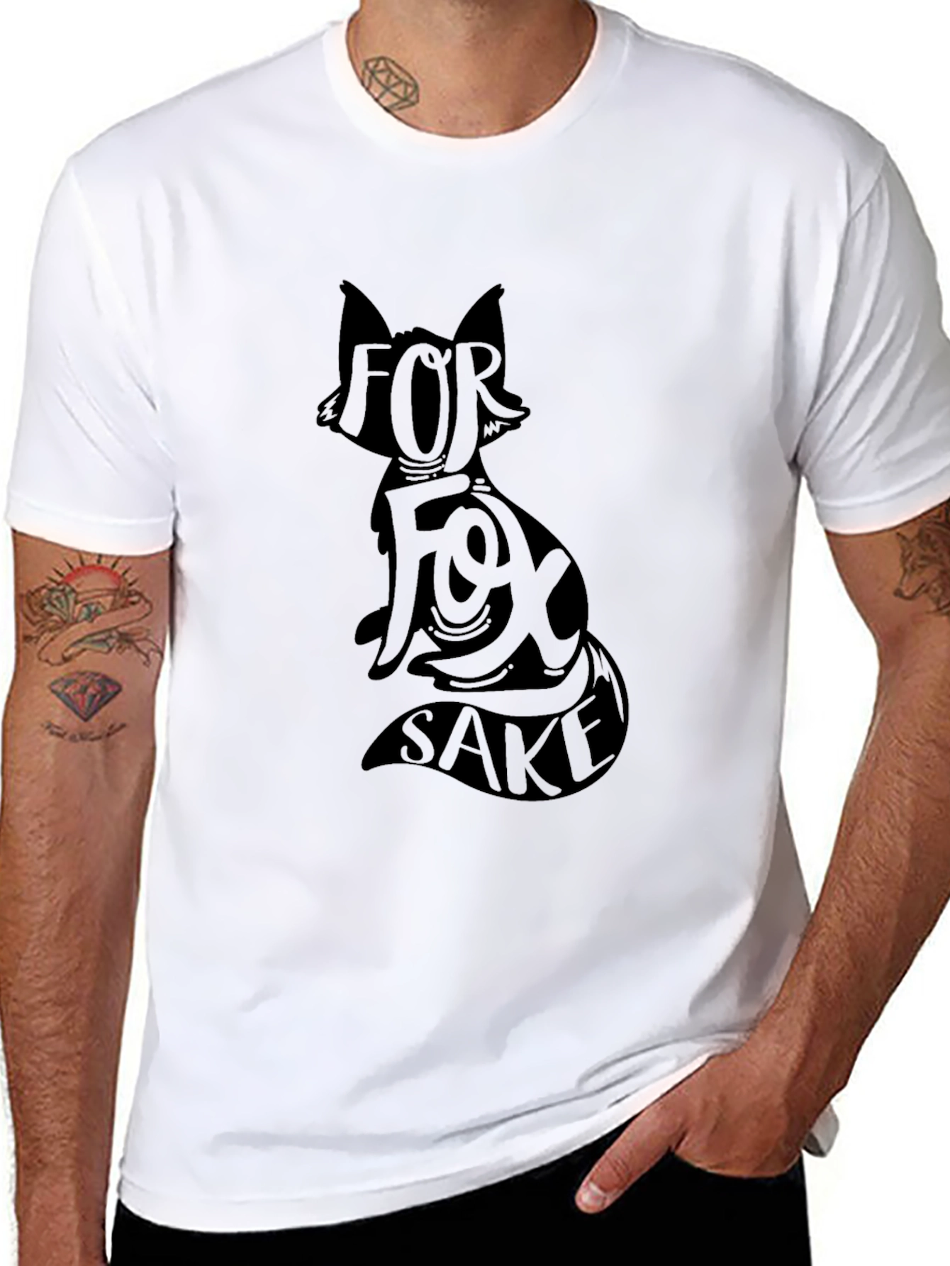For Fox Sake Graphic T-Shirt - Black Cotton Tee