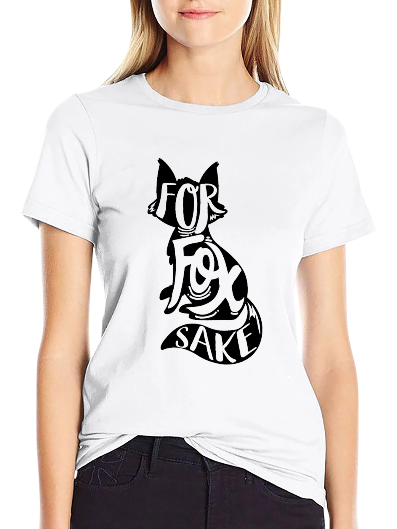 For Fox Sake Graphic T-Shirt - Black Cotton Tee