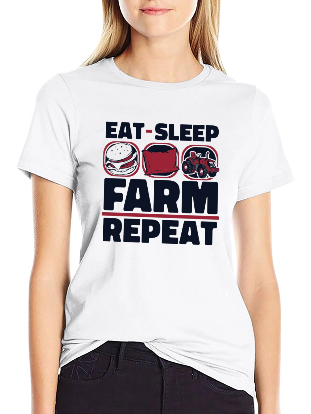 Eat Sleep Farm Repeat Graphic Tee