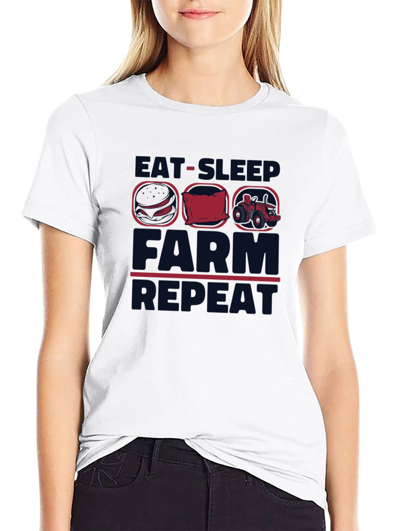 Eat Sleep Farm Repeat Graphic Tee