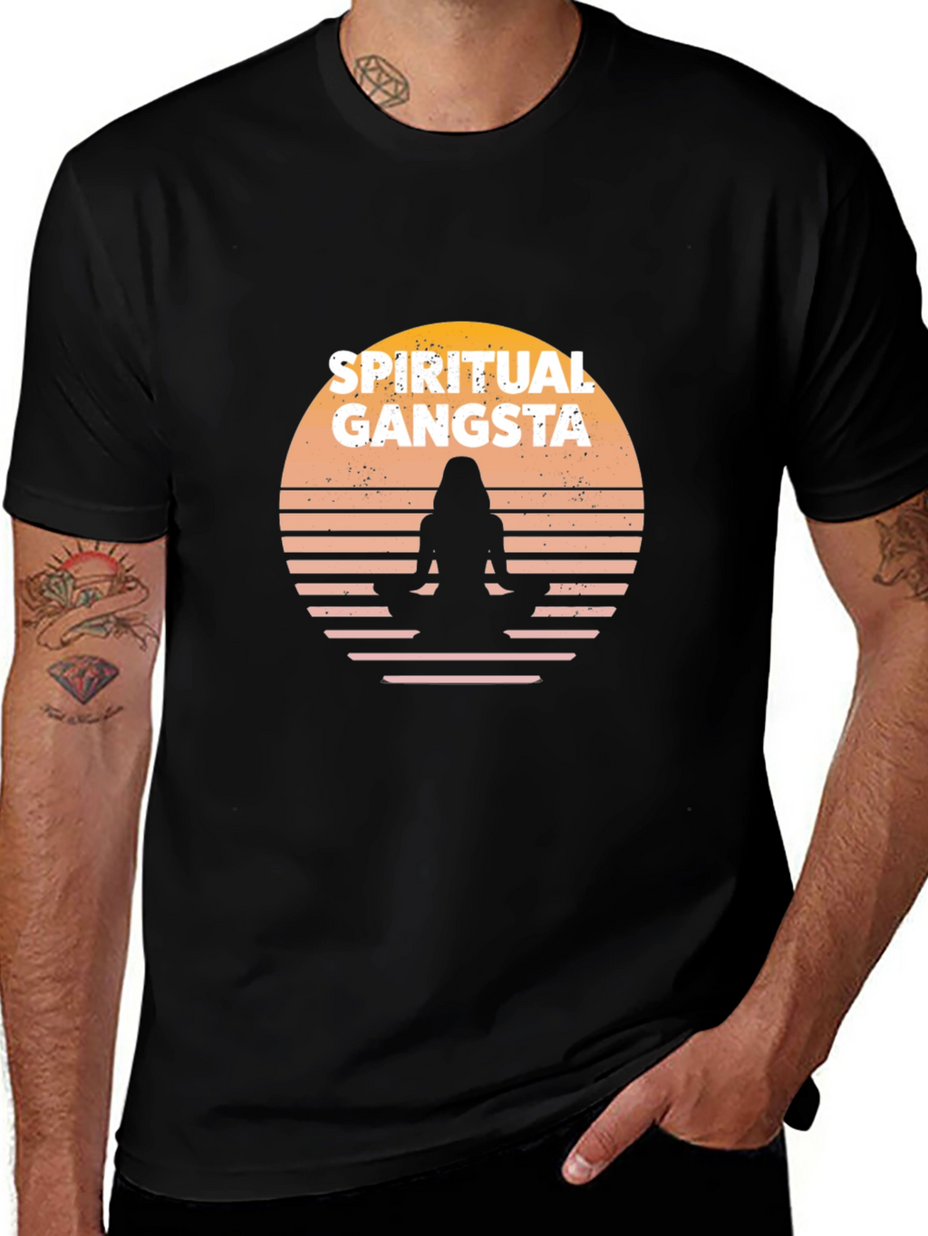 Spiritual Gangsta Graphic T-Shirt - Black