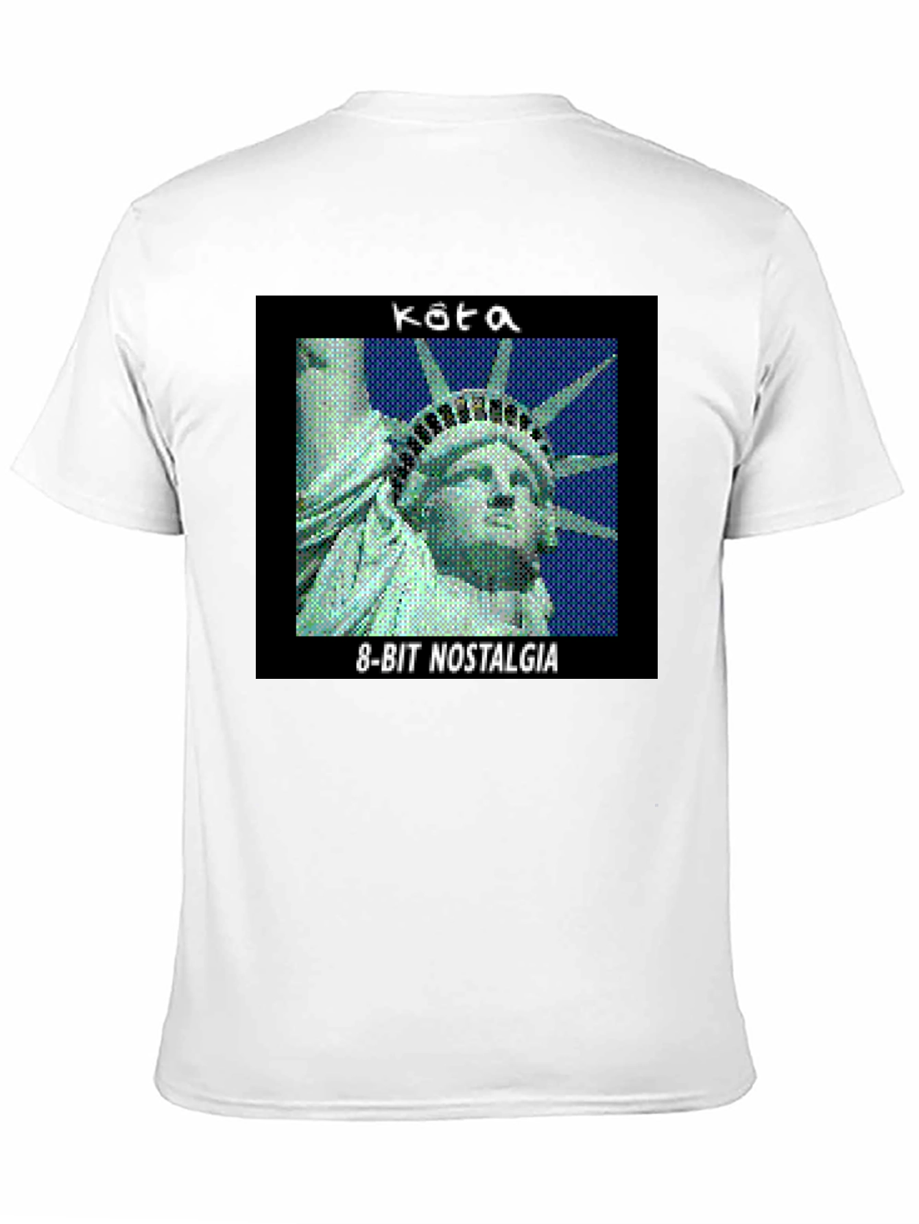 Retro 8-Bit Nostalgia Statue of Liberty Graphic Tee