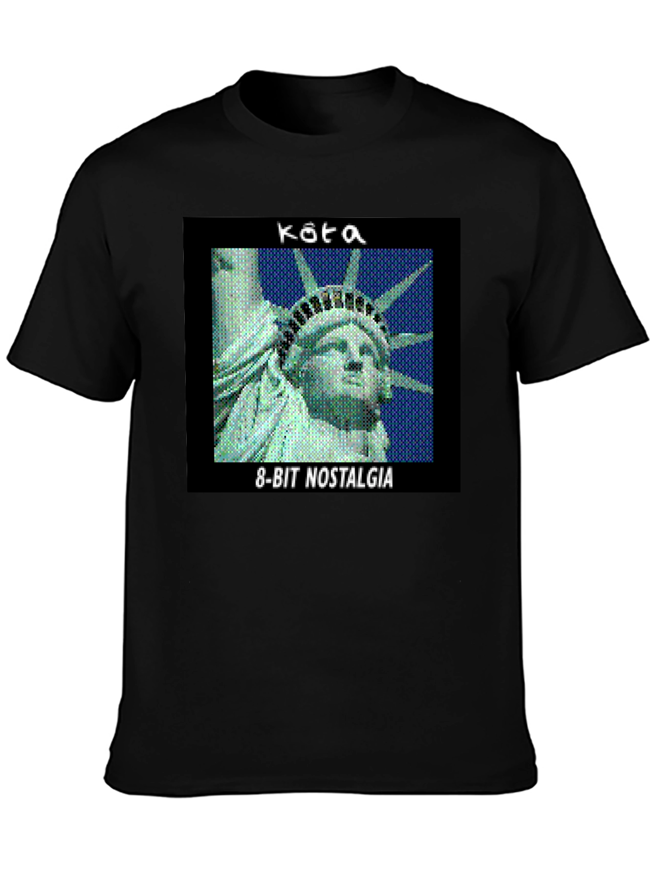 Retro 8-Bit Nostalgia Statue of Liberty Graphic Tee
